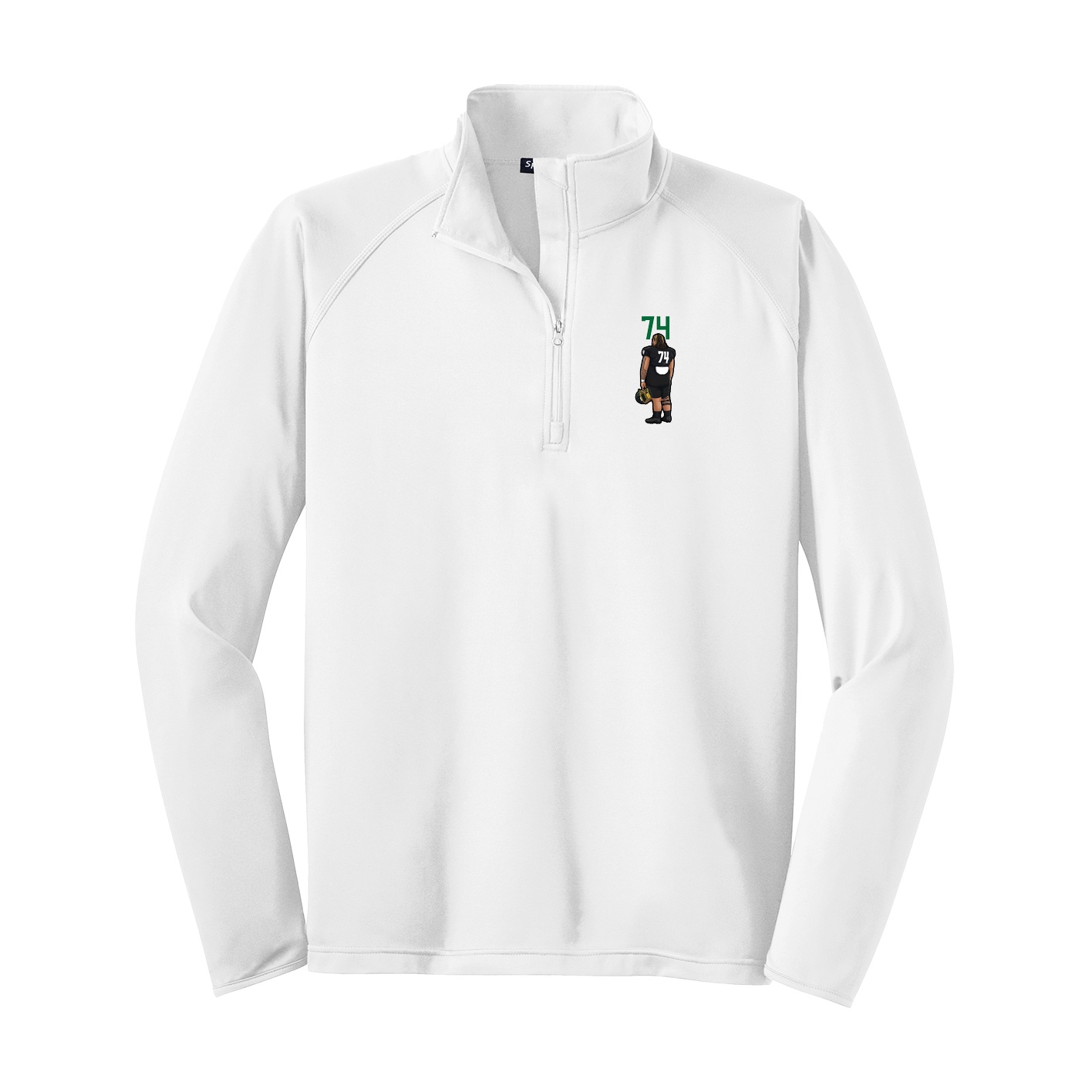Q-Zip Pullover — Number Top in White