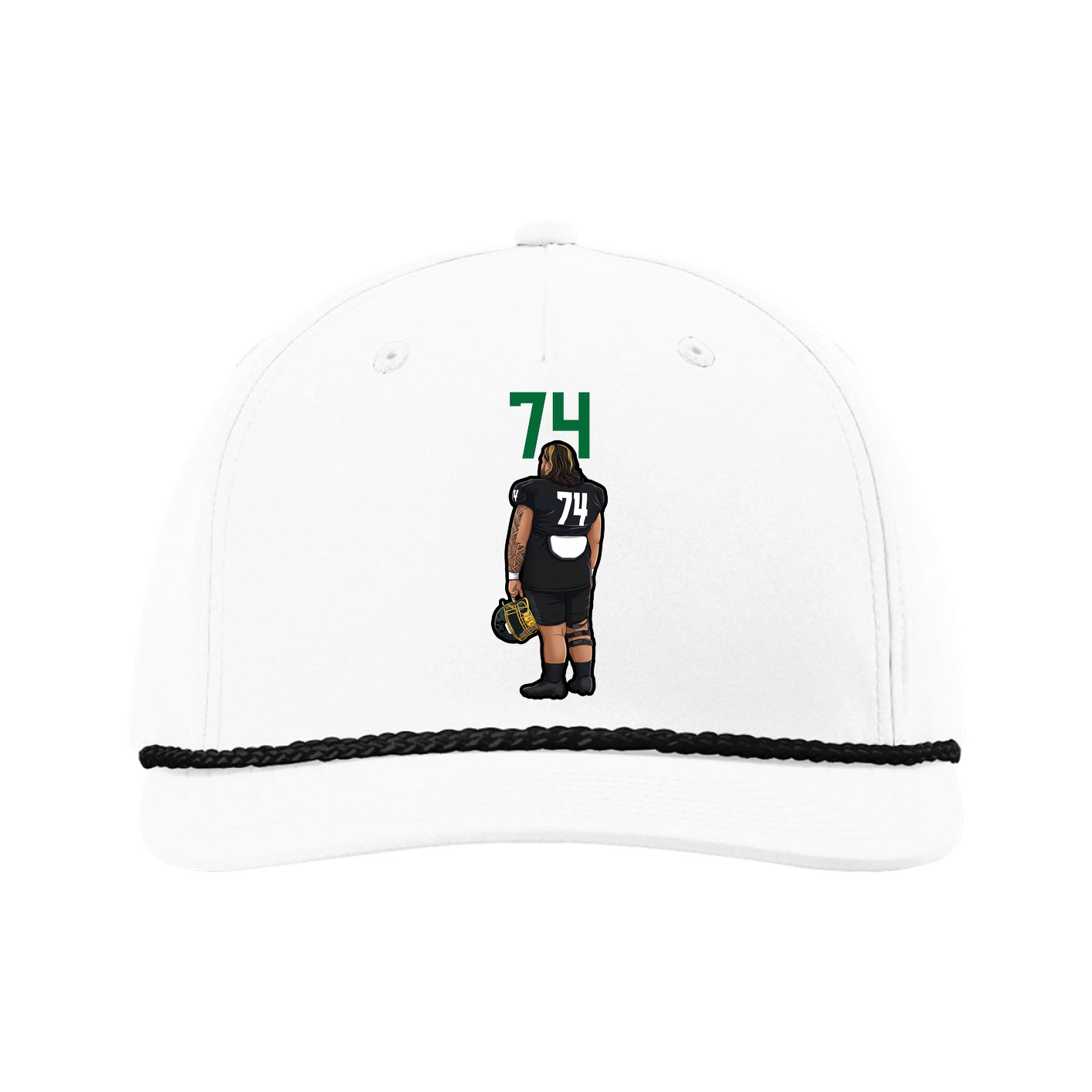 Five-Panel Classic Rope Cap — Number Top in White