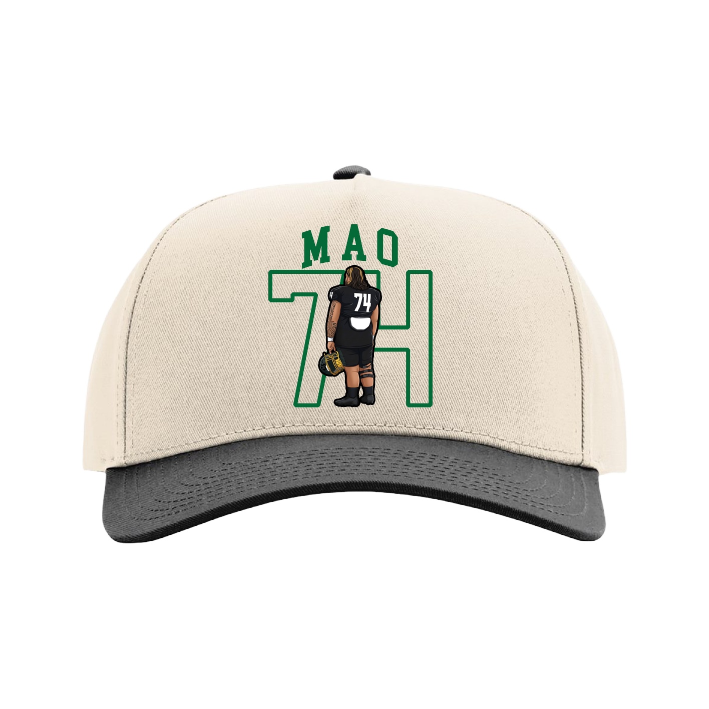 Full Fabric Five-Panel Champ Cap — Shirsey in Cream/Black
