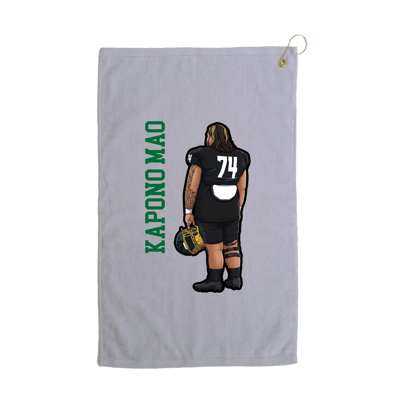 Golf Towel — Name Vertical in Grey