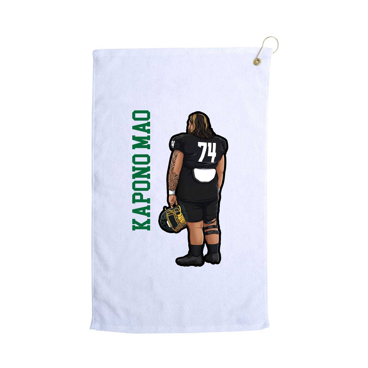 Golf Towel — Name Vertical in White