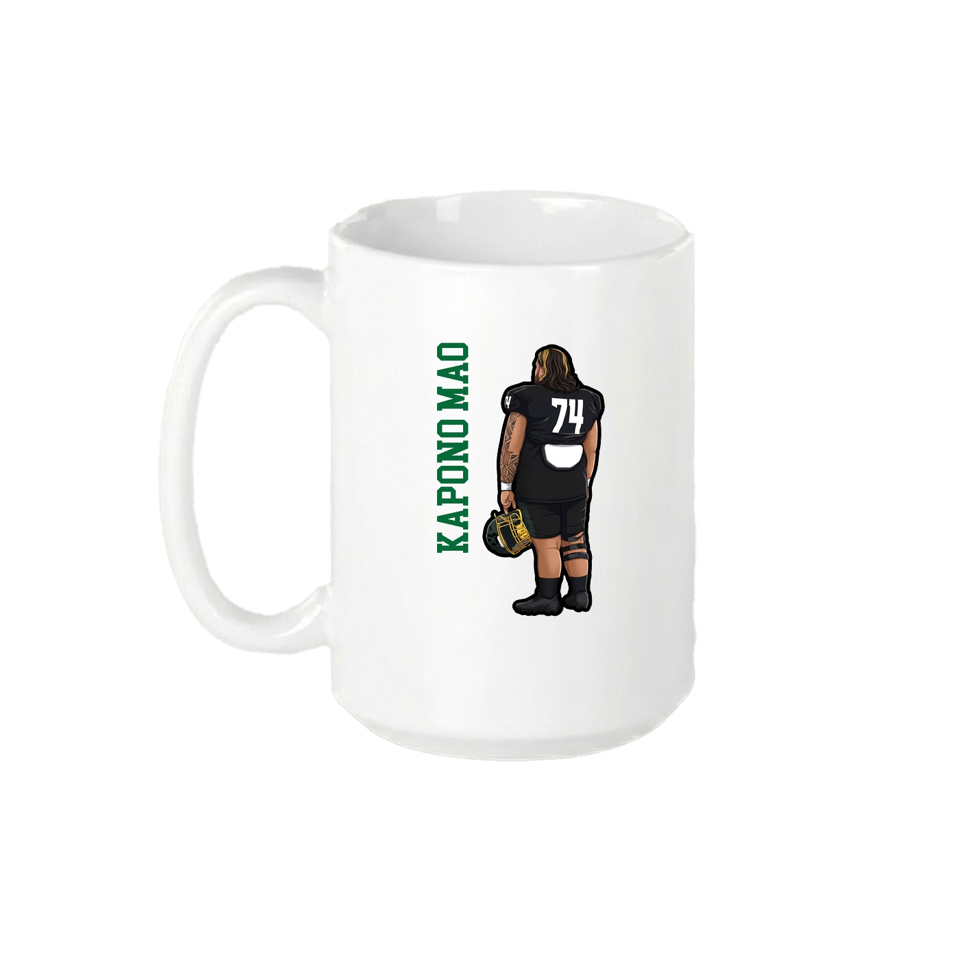 15oz Coffee Mug — Name Vertical in White