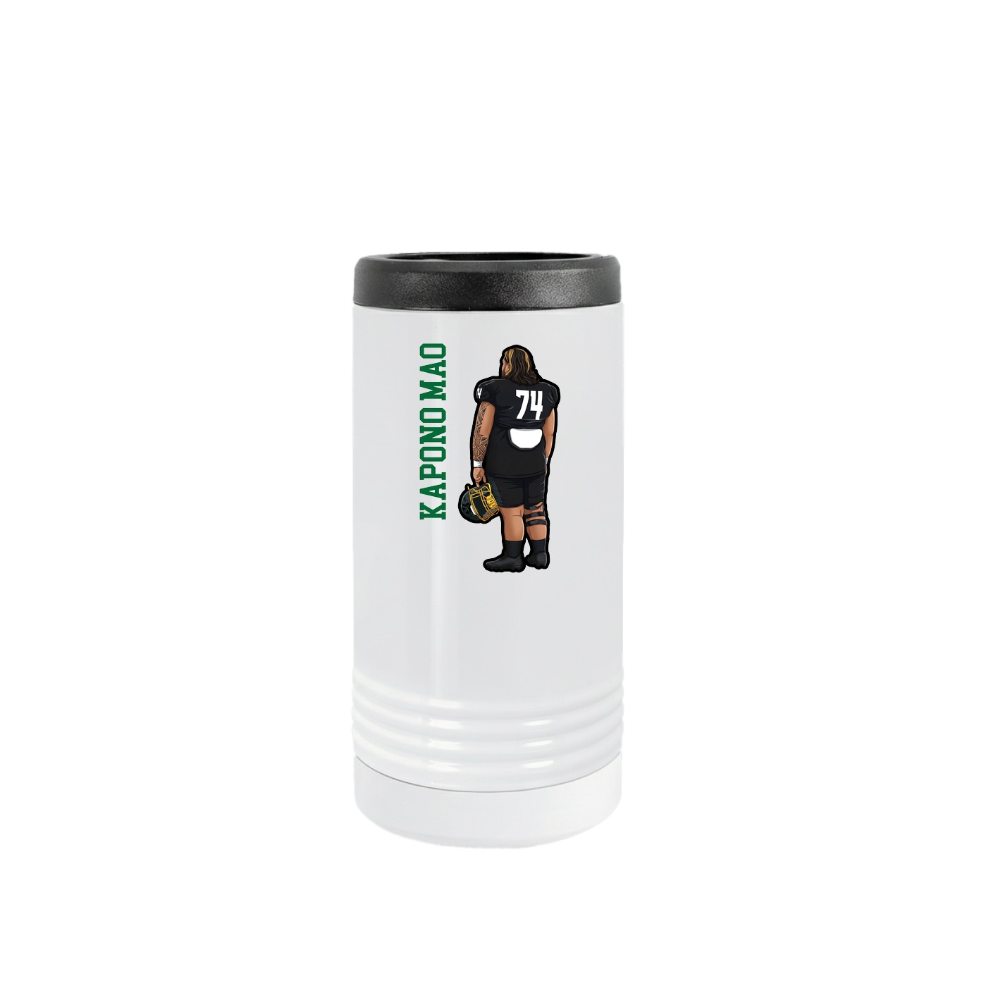 Slim Beverage Holder — Name Vertical in White