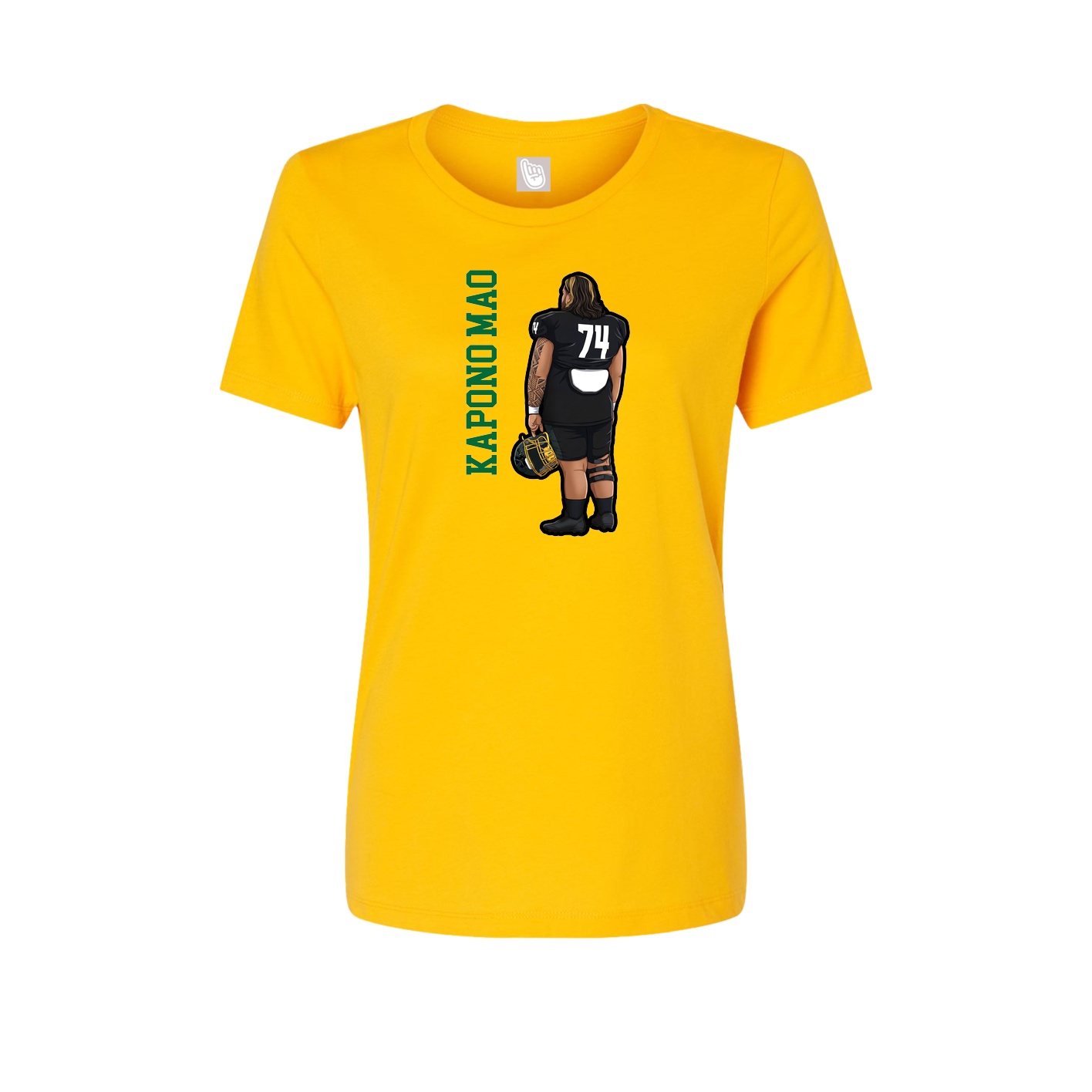 Womens Tee — Name Vertical in Gold