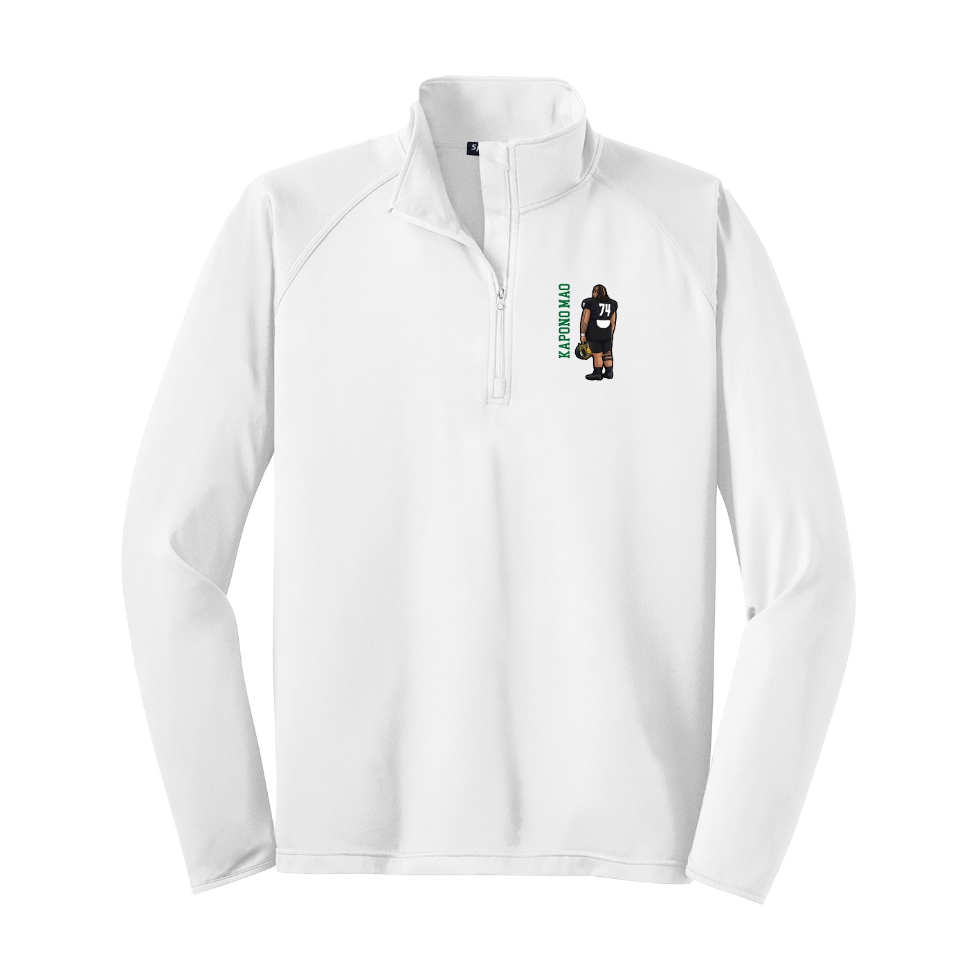 Q-Zip Pullover — Name Vertical in White