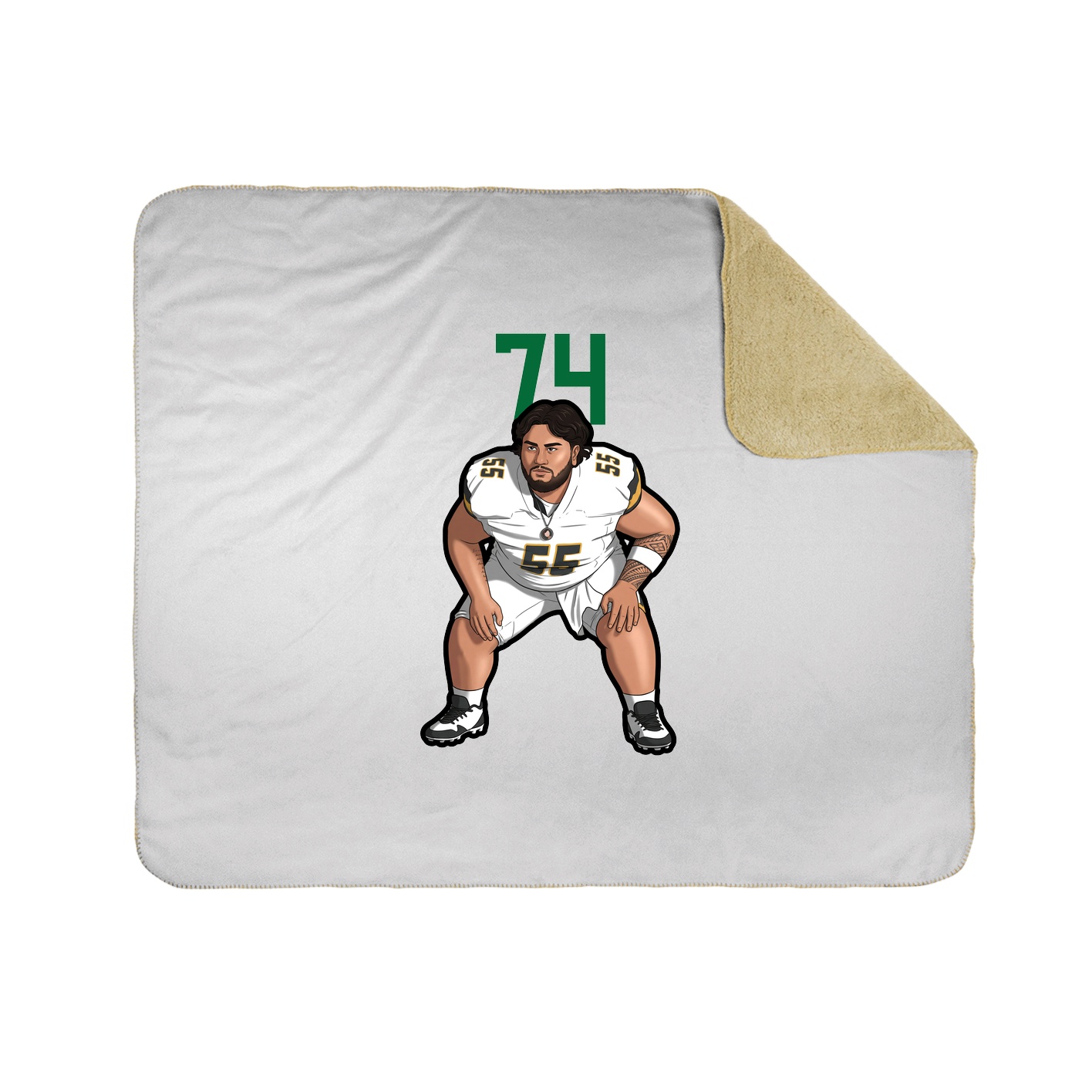 Throw Blanket — Number Top in White