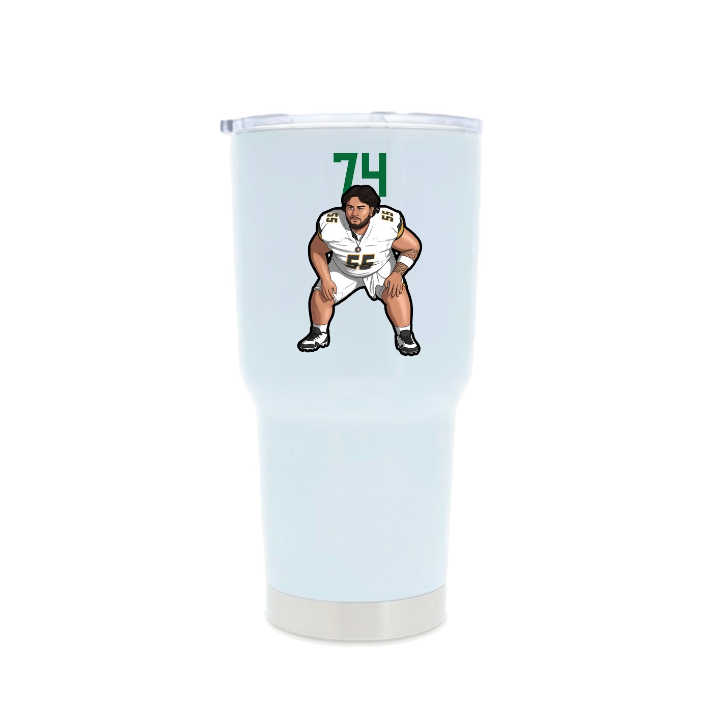 30oz Stainless Steel Tumbler — Number Top in White