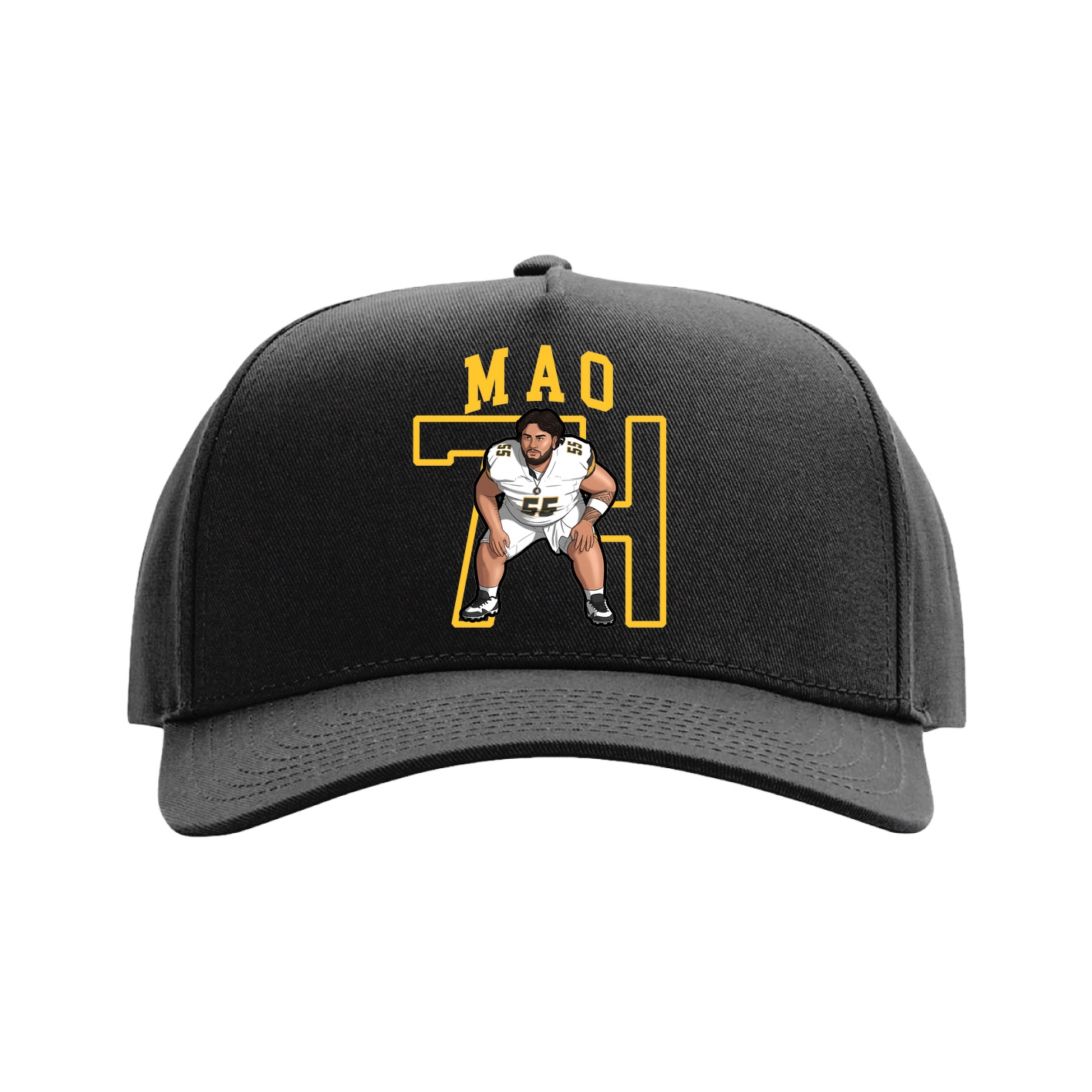 Full Fabric Five-Panel Champ Cap — Shirsey in Black