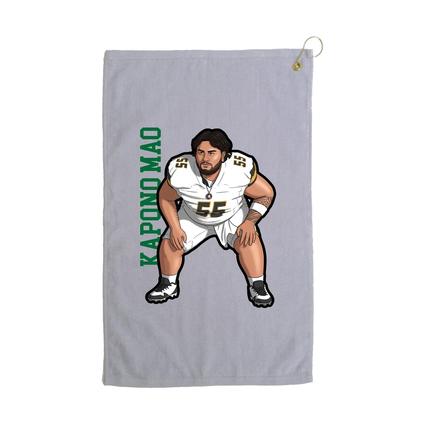 Golf Towel — Name Vertical in Grey