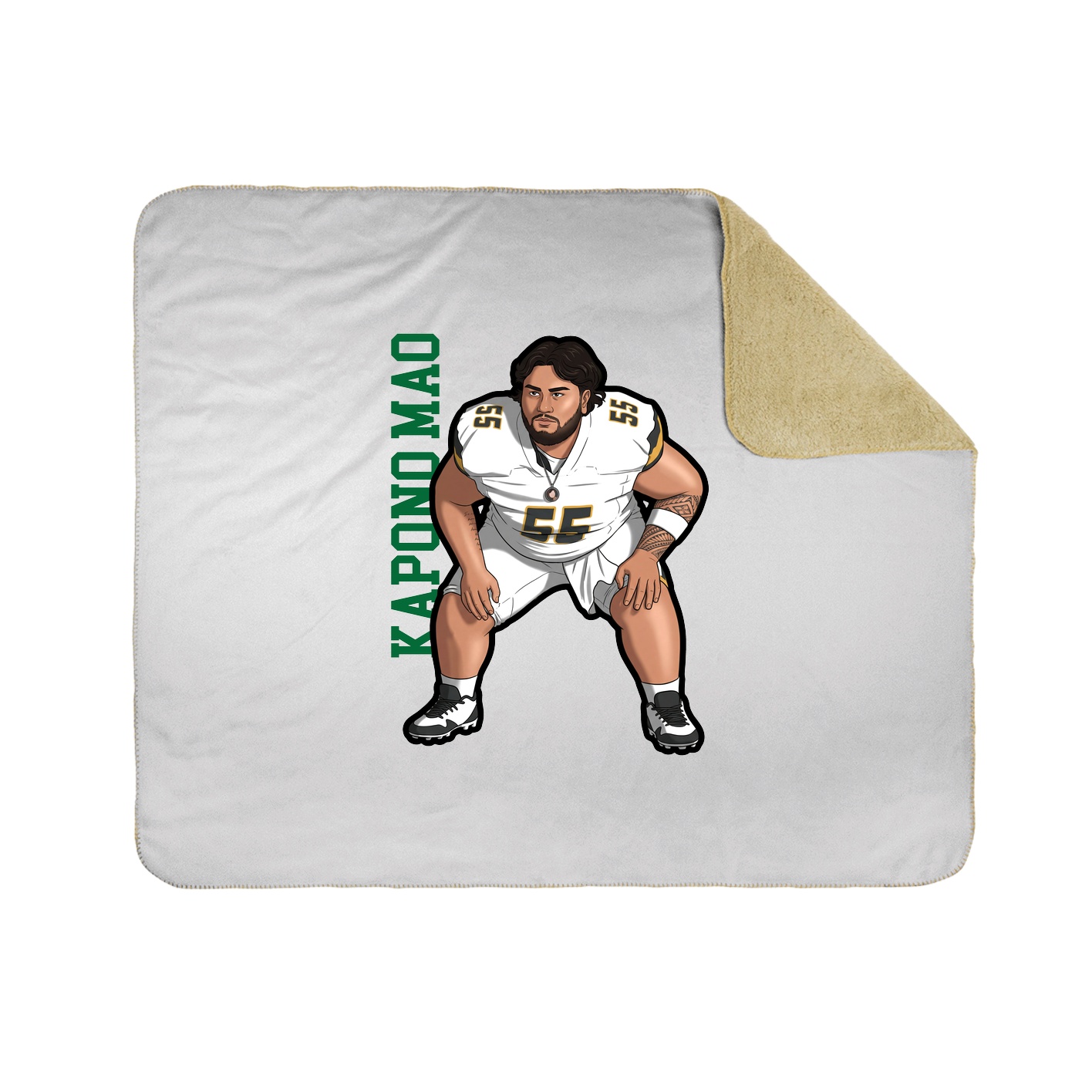 Throw Blanket — Name Vertical in White
