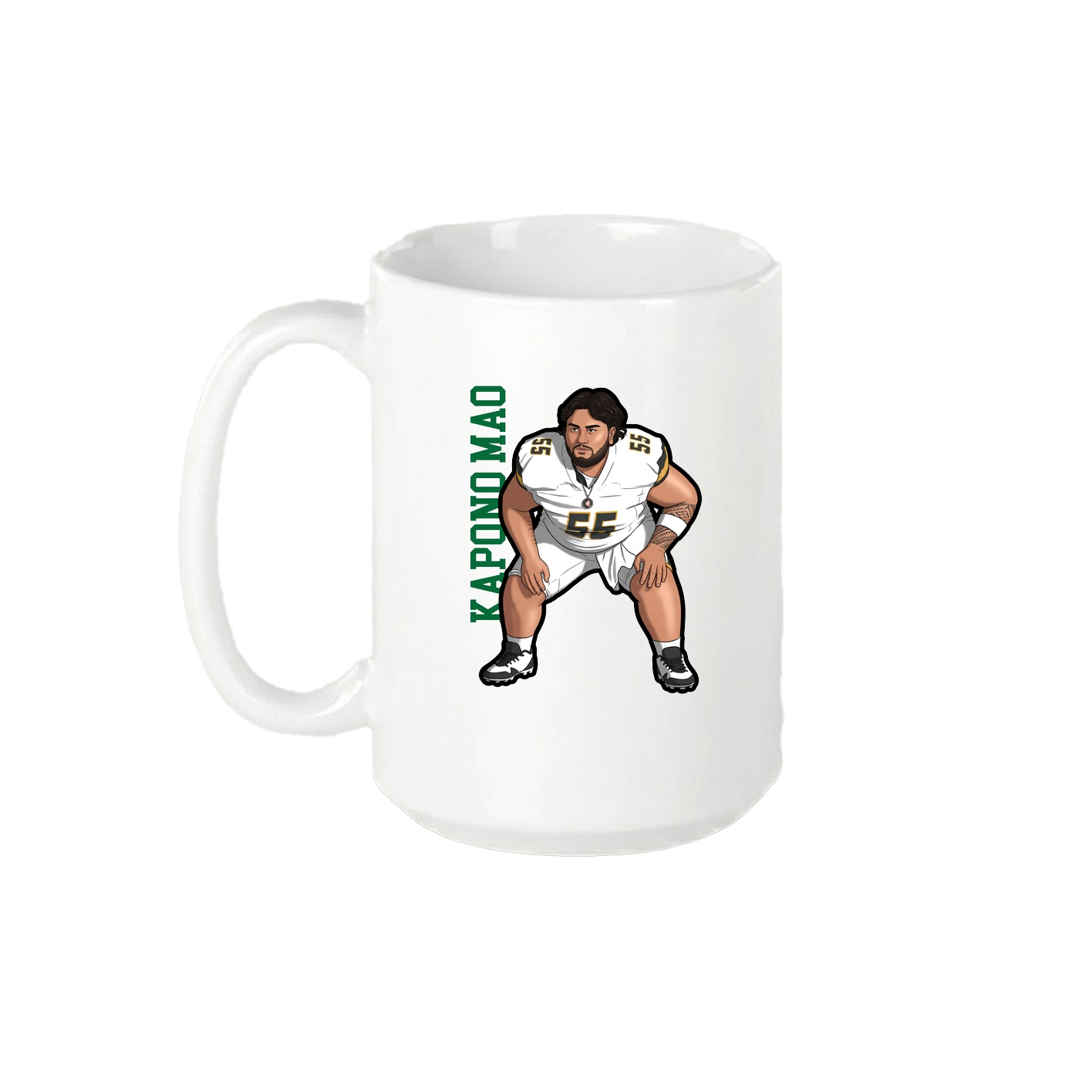 15oz Coffee Mug — Name Vertical in White