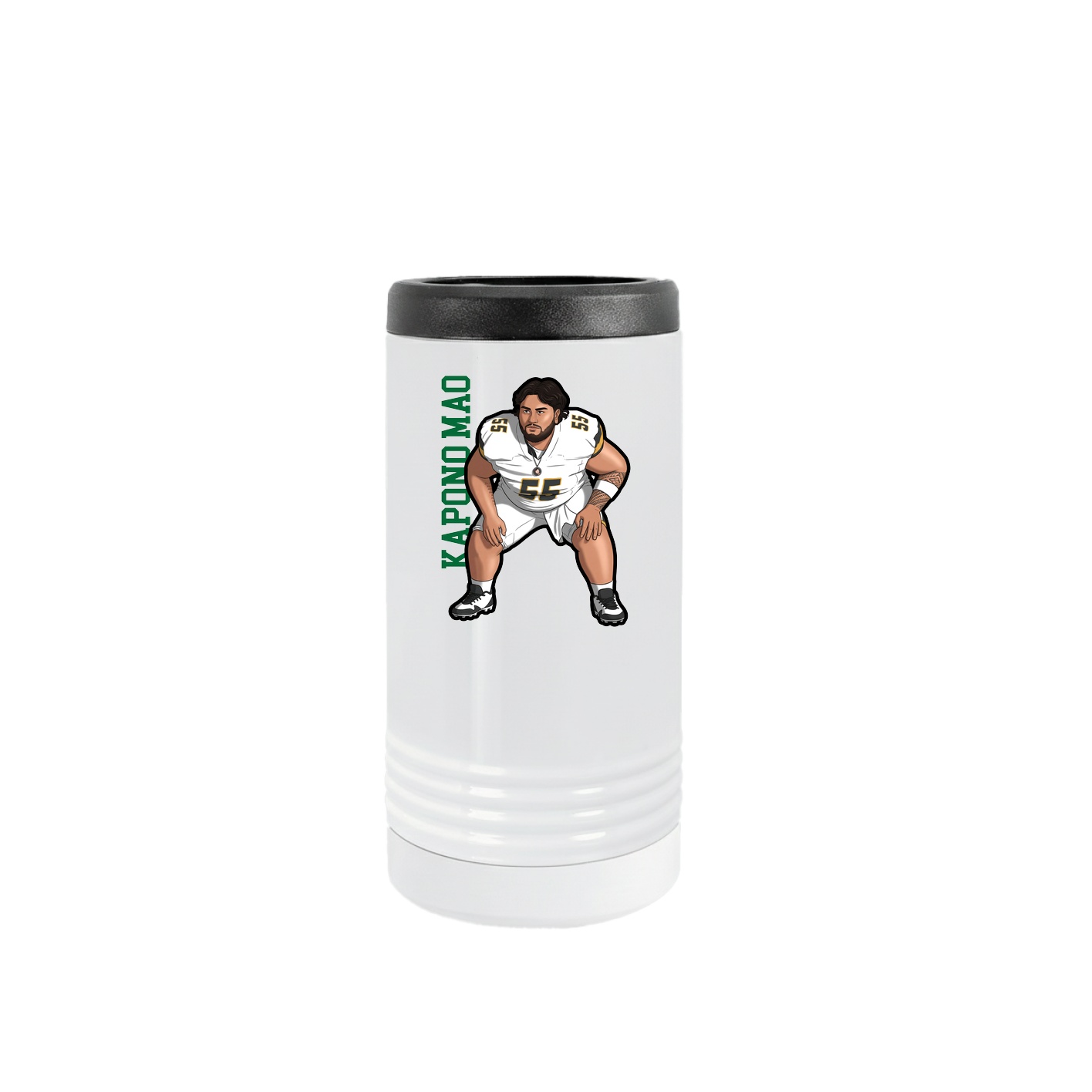 Slim Beverage Holder — Name Vertical in White