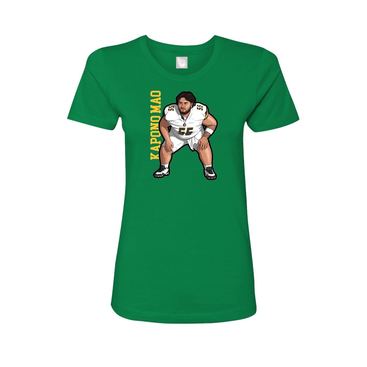 Womens Tee — Name Vertical in Green