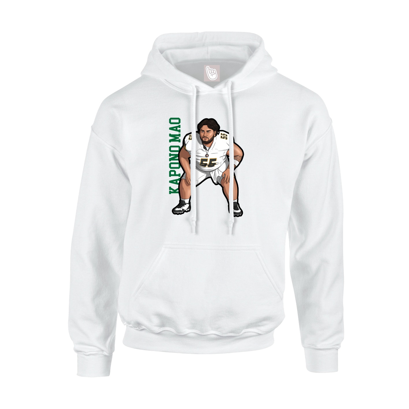 Youth Hoodie — Name Vertical in White