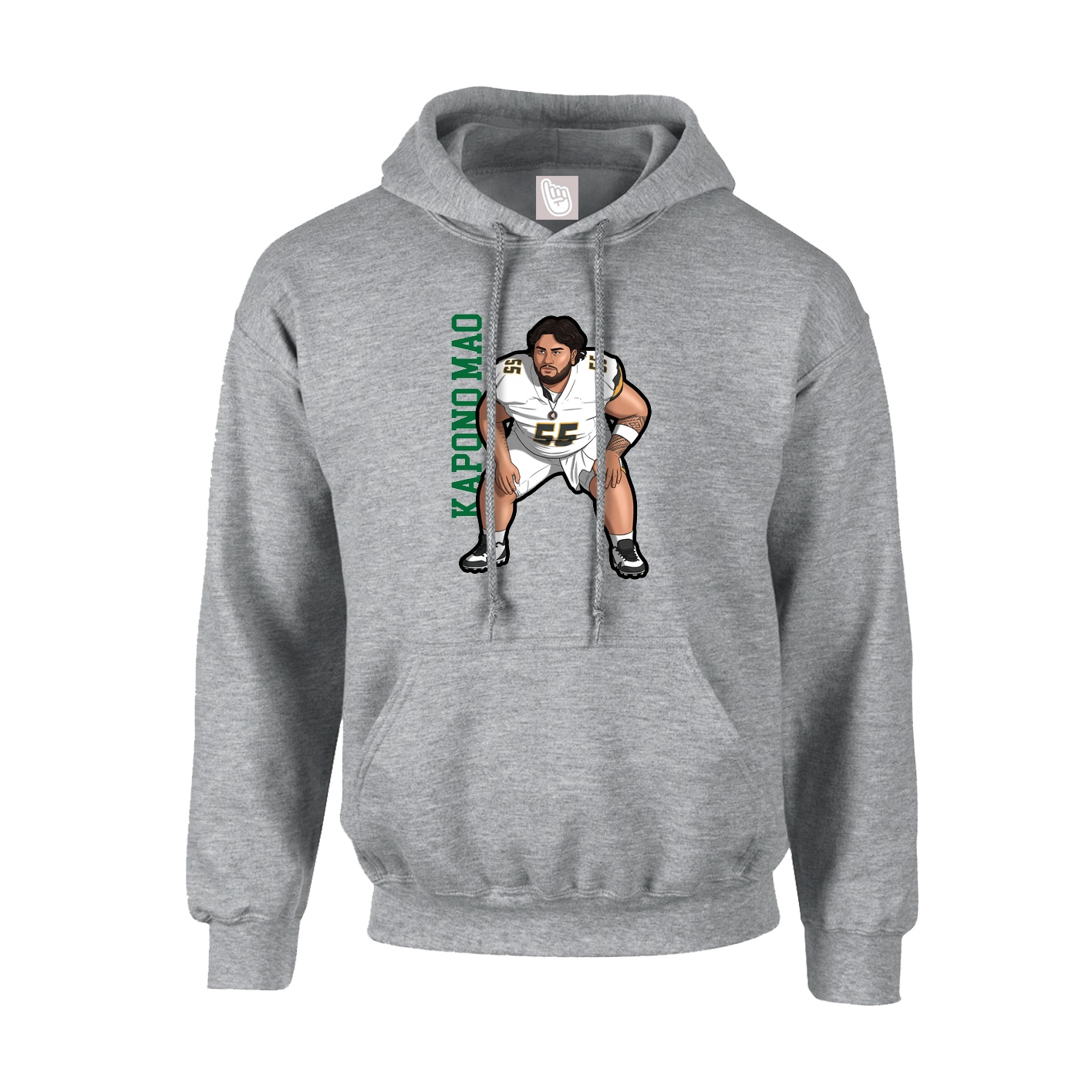 Youth Hoodie — Name Vertical in Grey