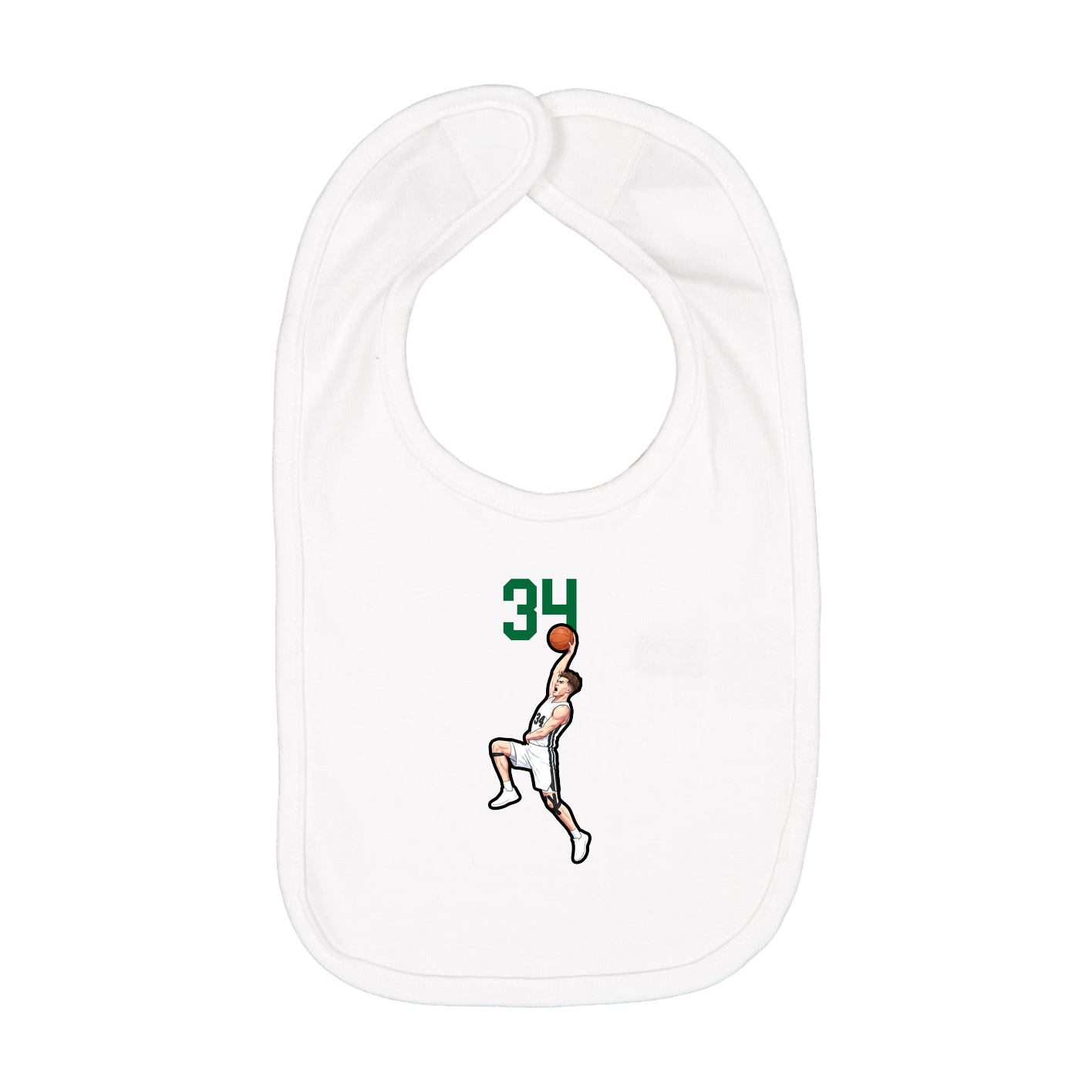 Infant Bib — Number Top in White