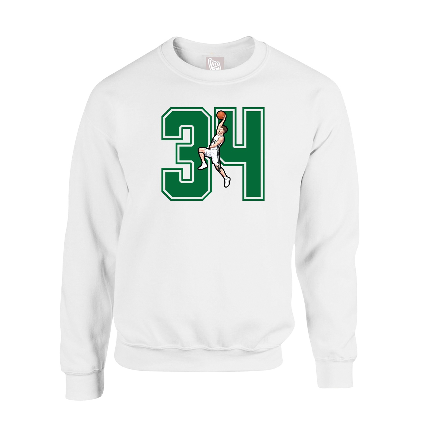 Fleece Crew — Number in White