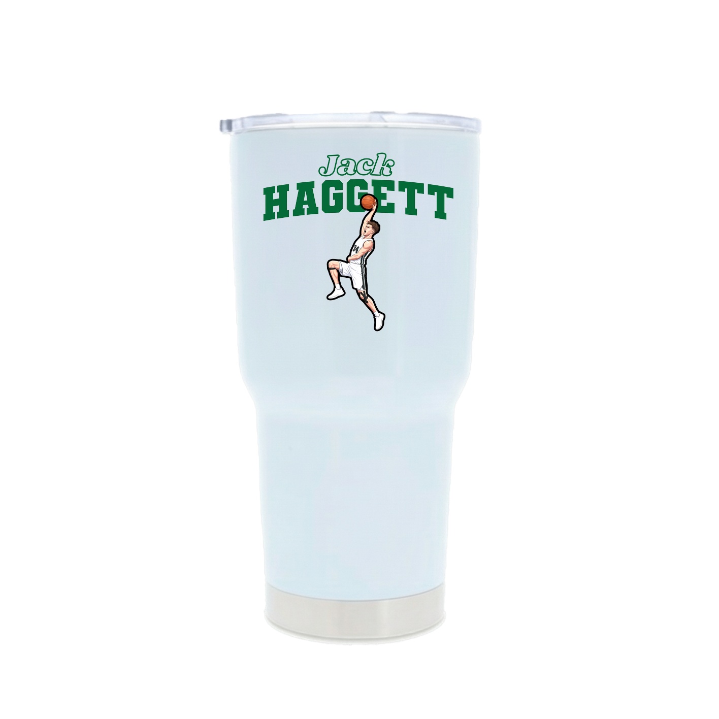 30oz Stainless Steel Tumbler — Name Arch in White