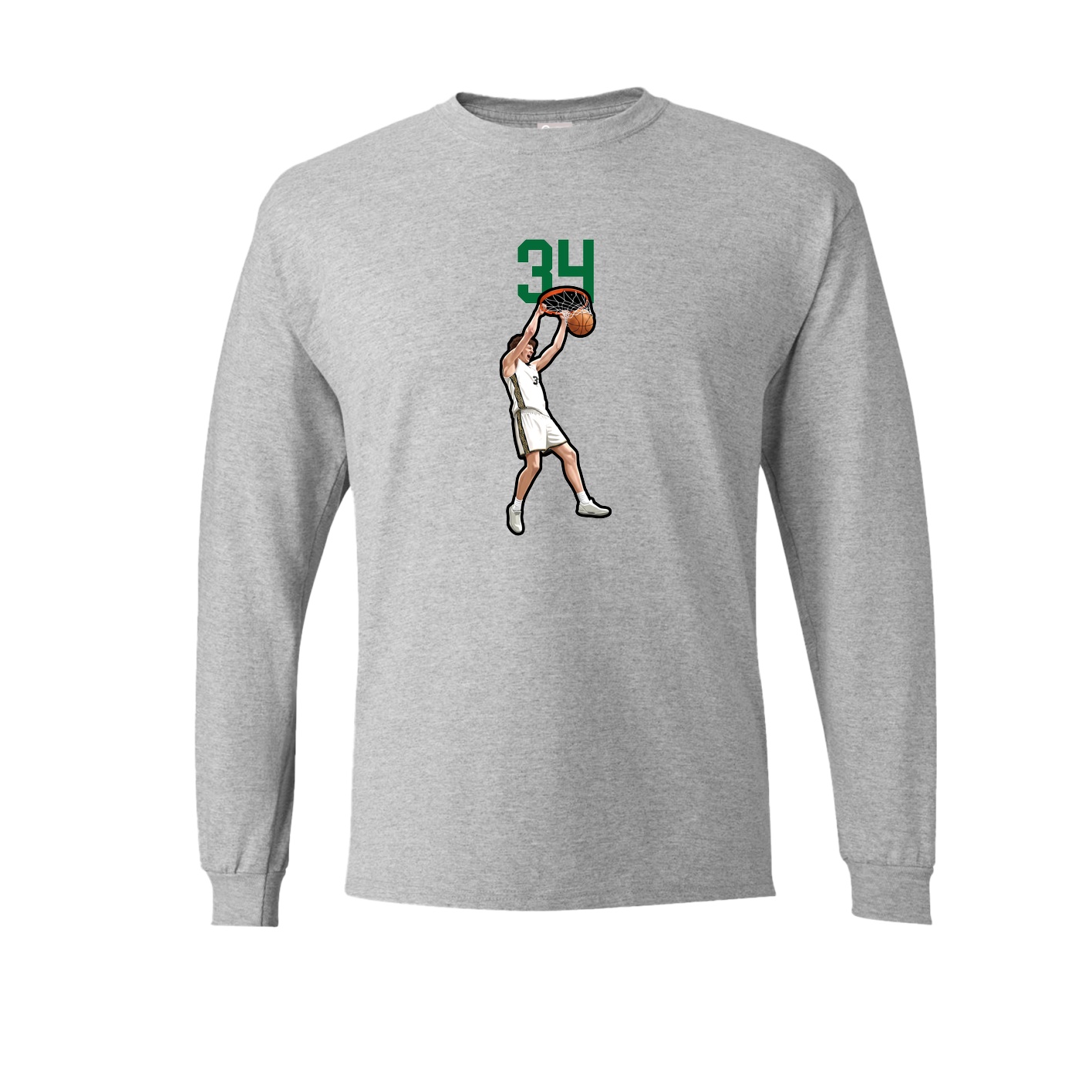 Long Sleeve Tee — Number Top in Grey