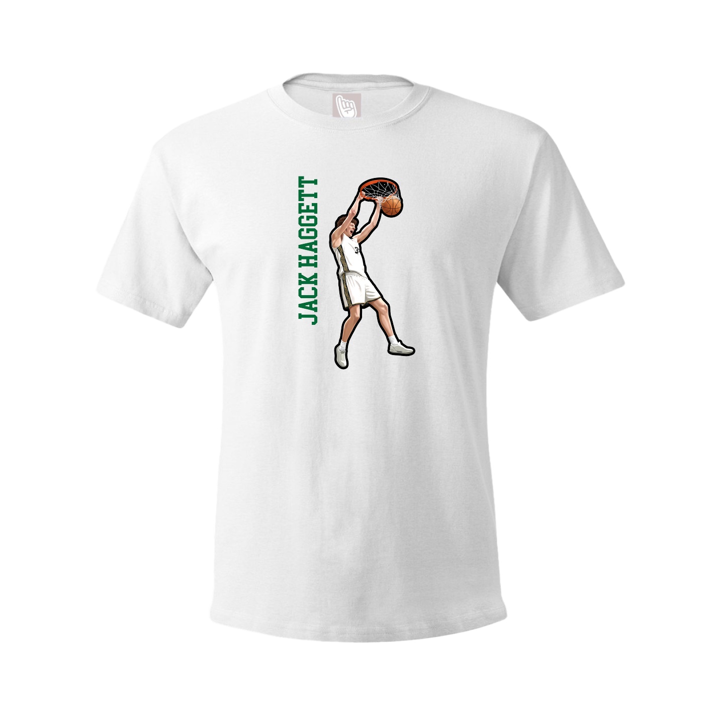 Youth Tee — Name Vertical in White