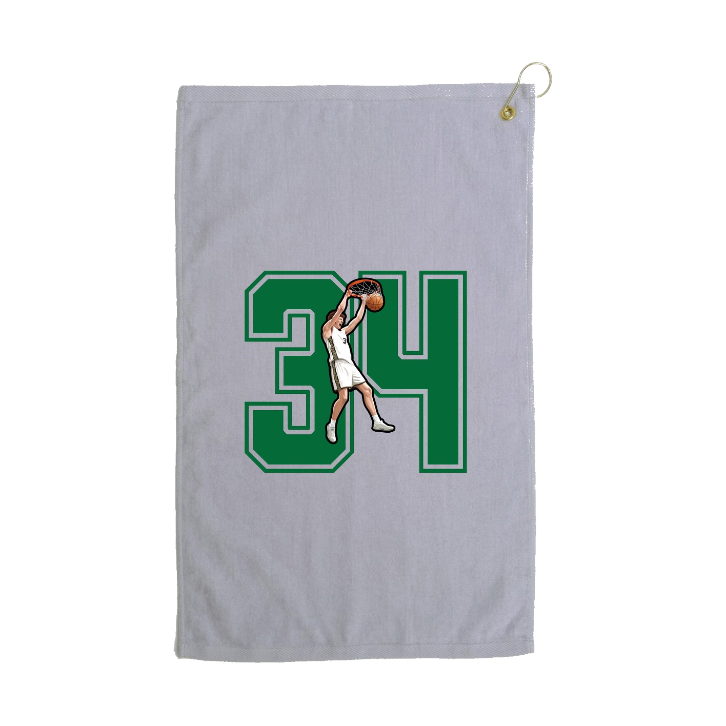 Golf Towel — Number in Grey