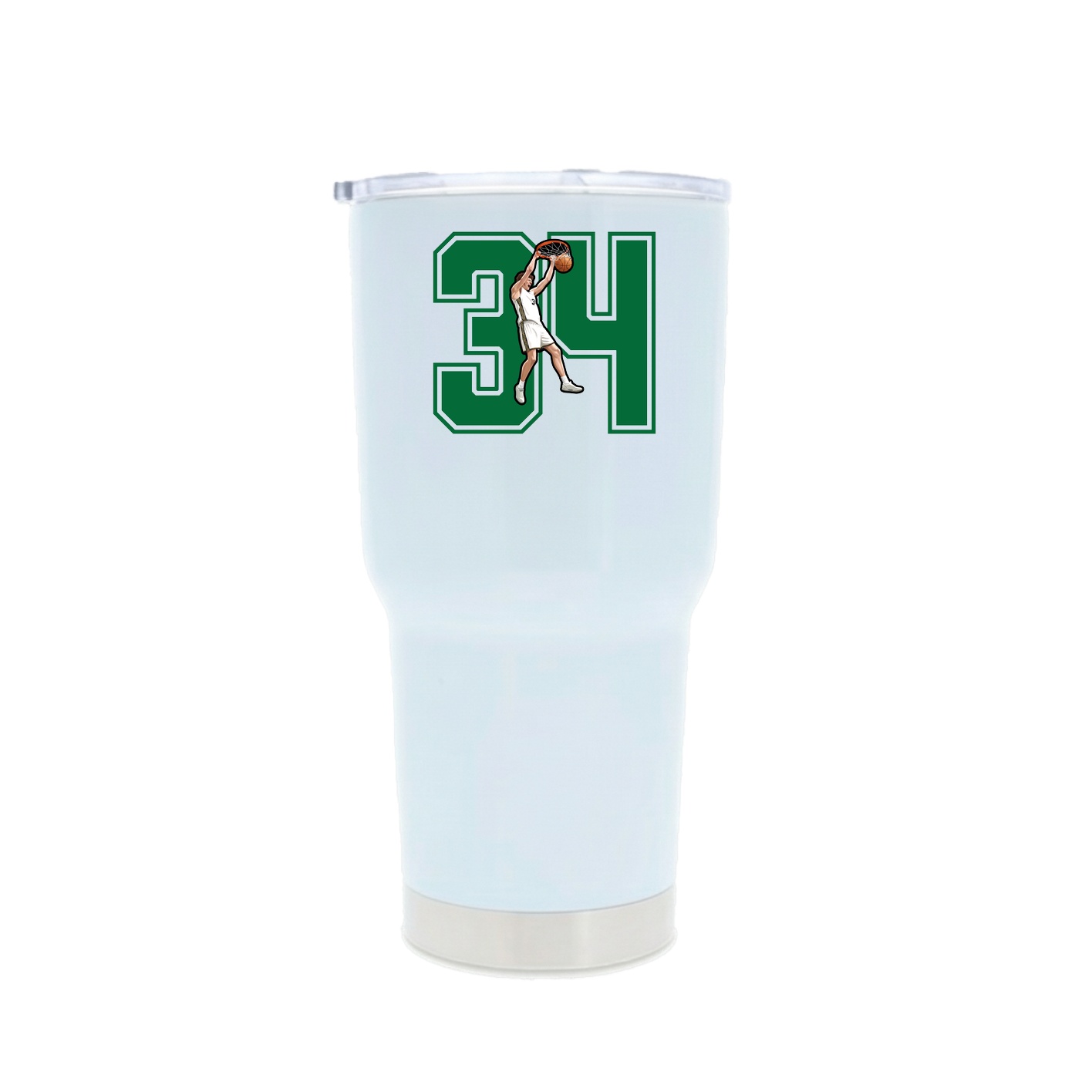30oz Stainless Steel Tumbler — Number in White