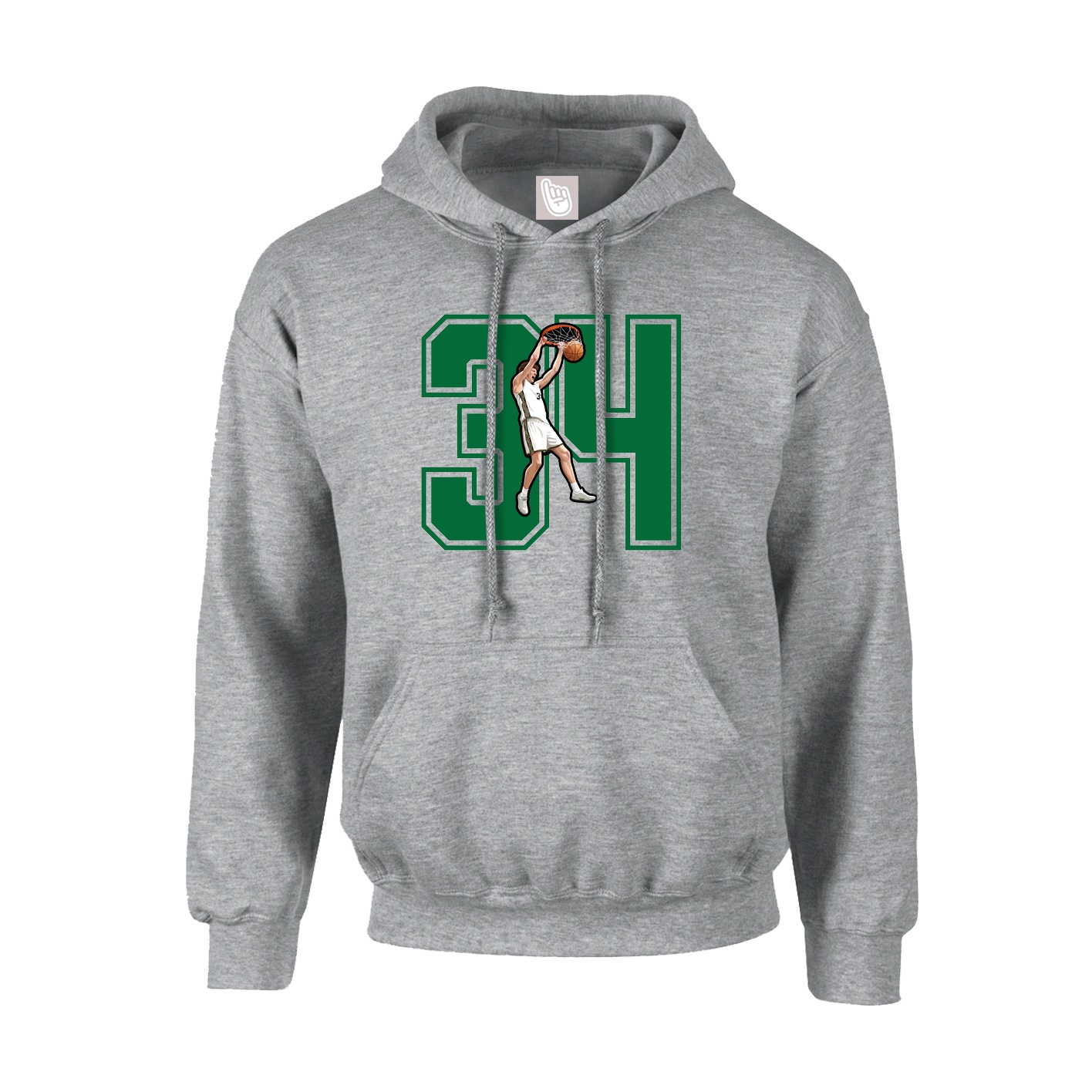 Youth Hoodie — Number in Grey