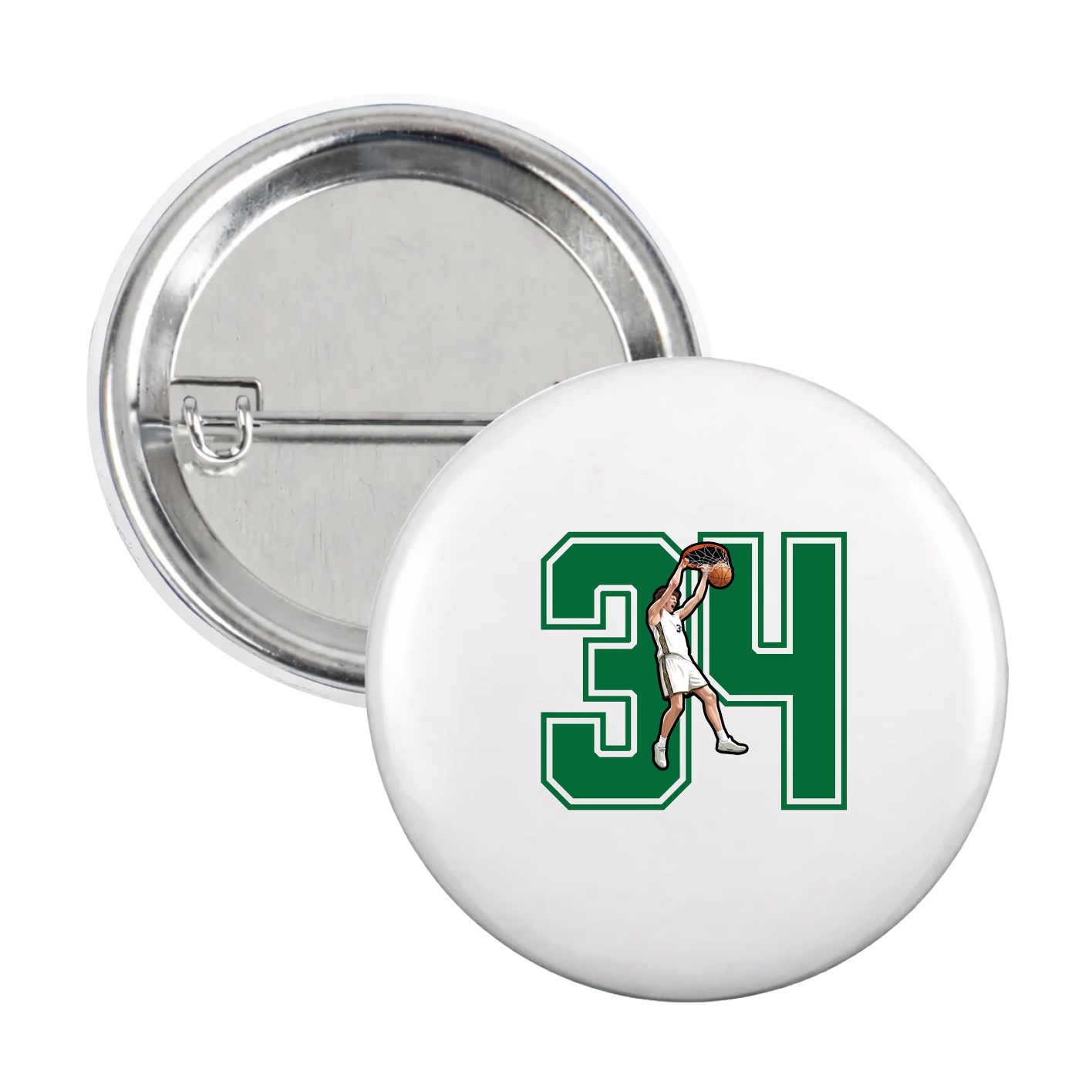 Game Day Button — Number in White
