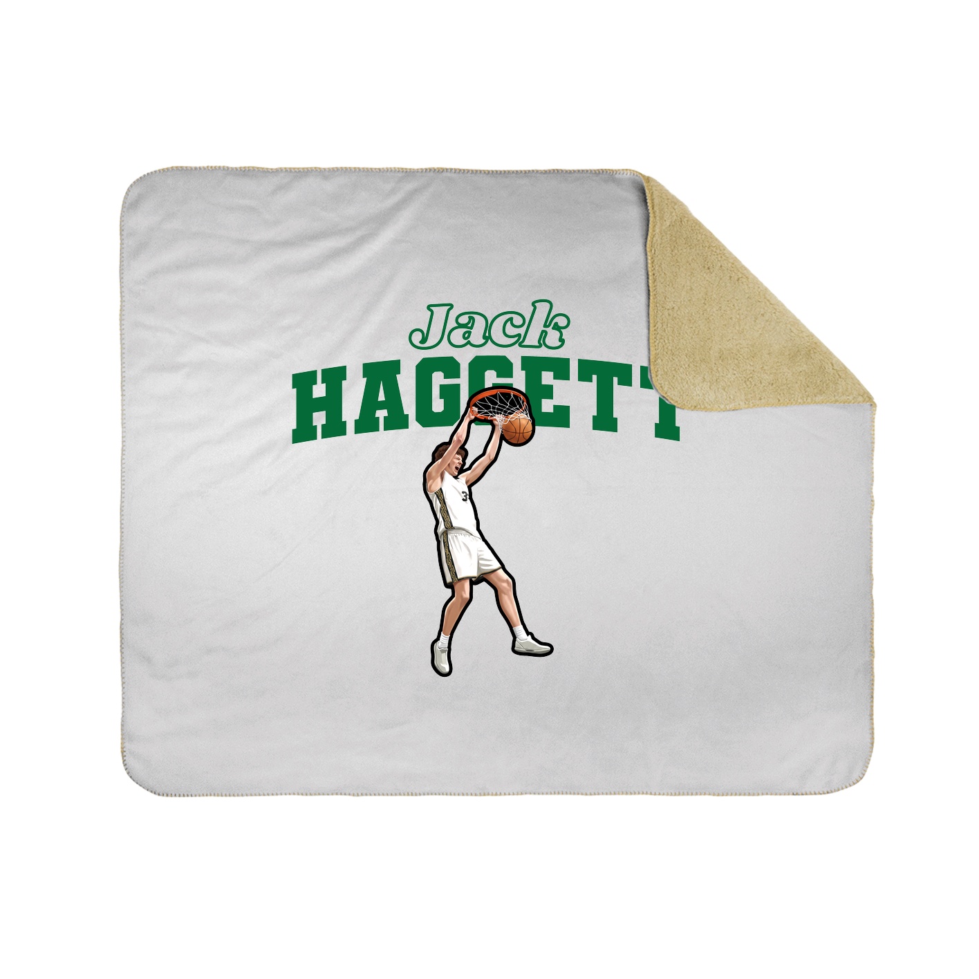 Throw Blanket — Name Arch in White