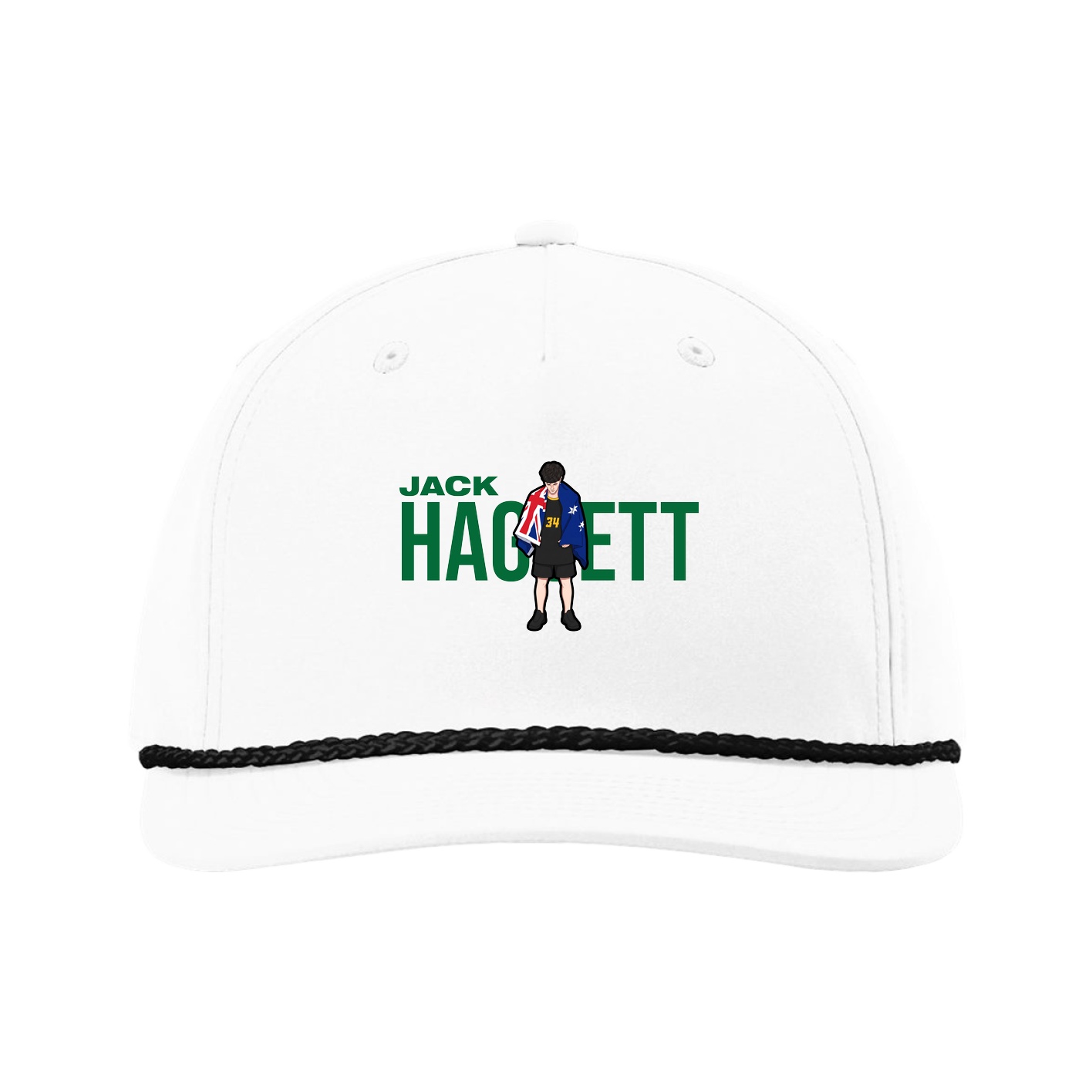 Five-Panel Classic Rope Cap — Player Name in White