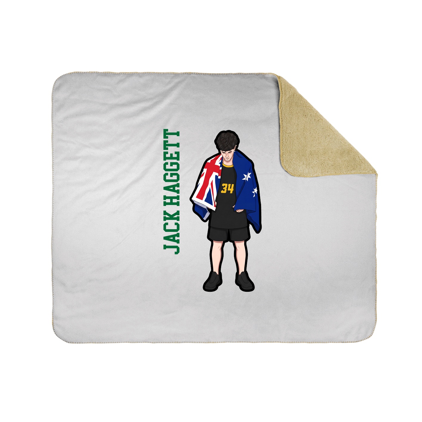 Throw Blanket — Name Vertical in White