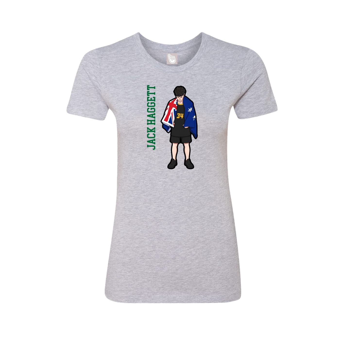 Womens Tee — Name Vertical in Grey
