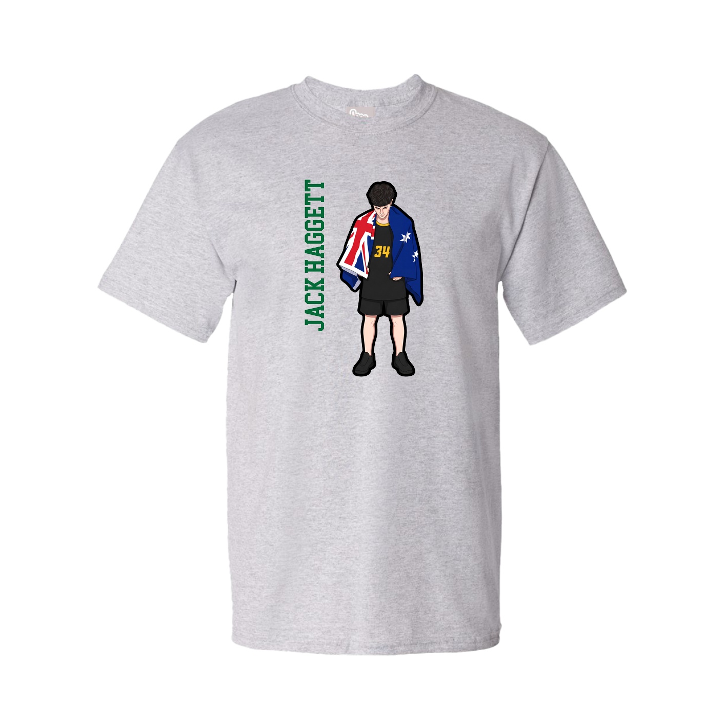 Youth Tee — Name Vertical in Grey