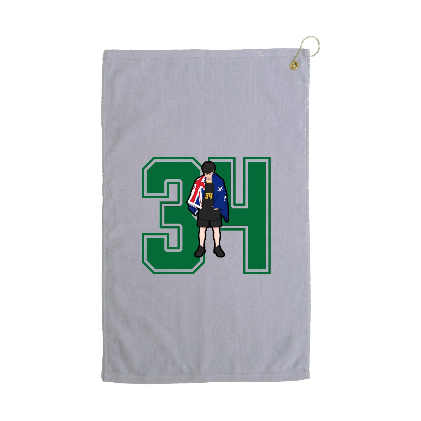 Golf Towel — Number in Grey