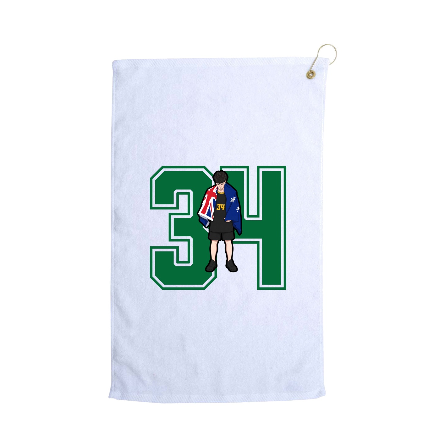 Golf Towel — Number in White