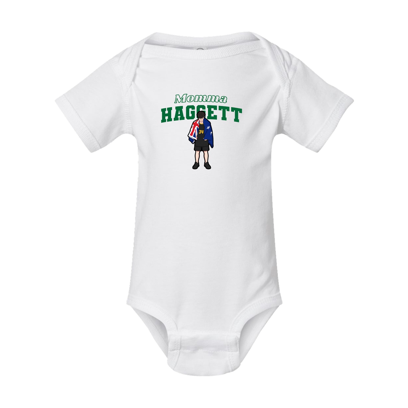 Baby Onesie — Mothers Day Block in White