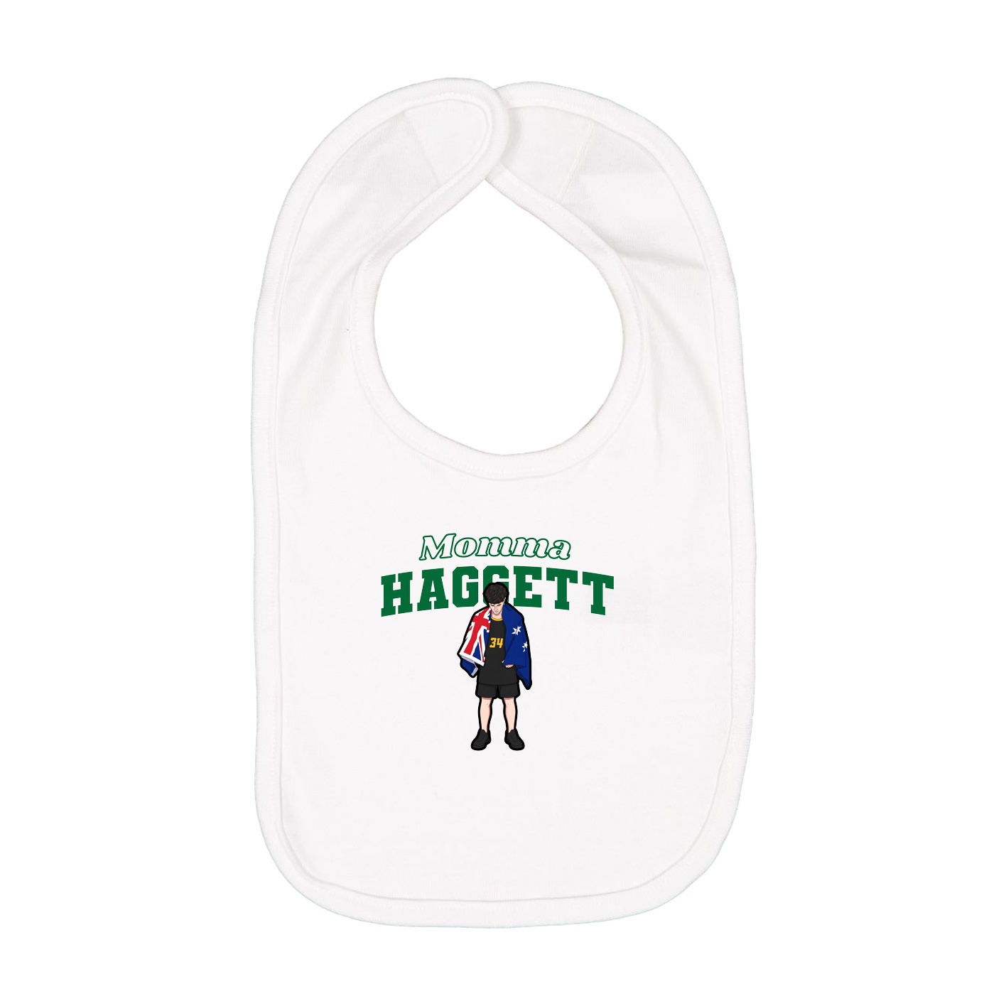 Infant Bib — Mothers Day Block in White