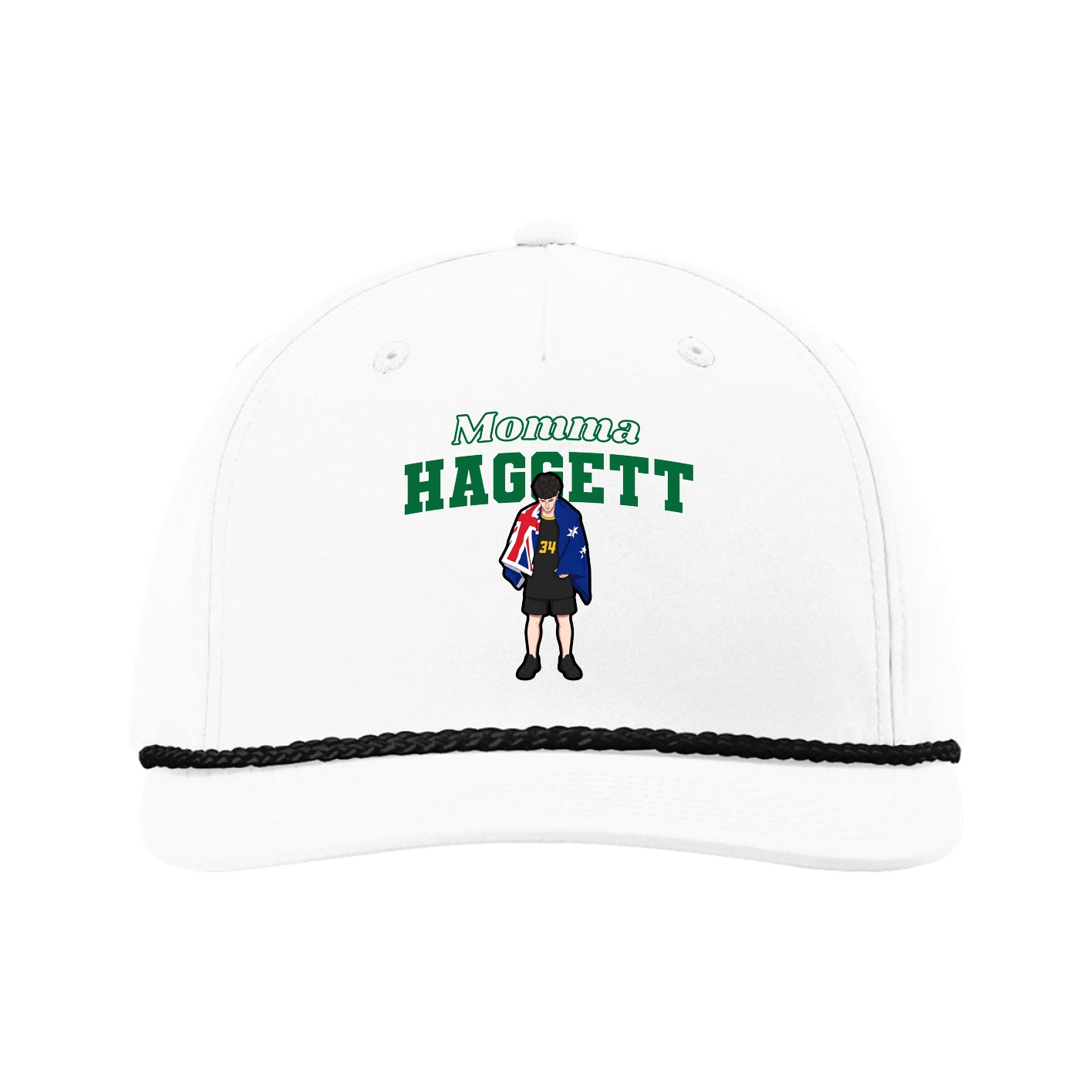 Five-Panel Classic Rope Cap — Mothers Day Block in White