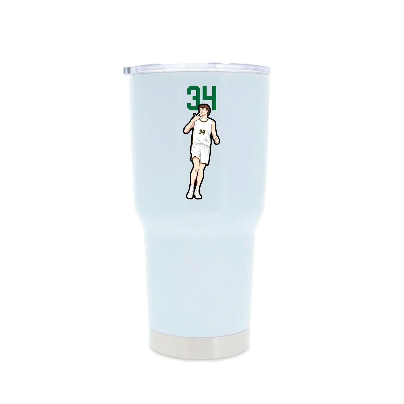 30oz Stainless Steel Tumbler — Number Top in White