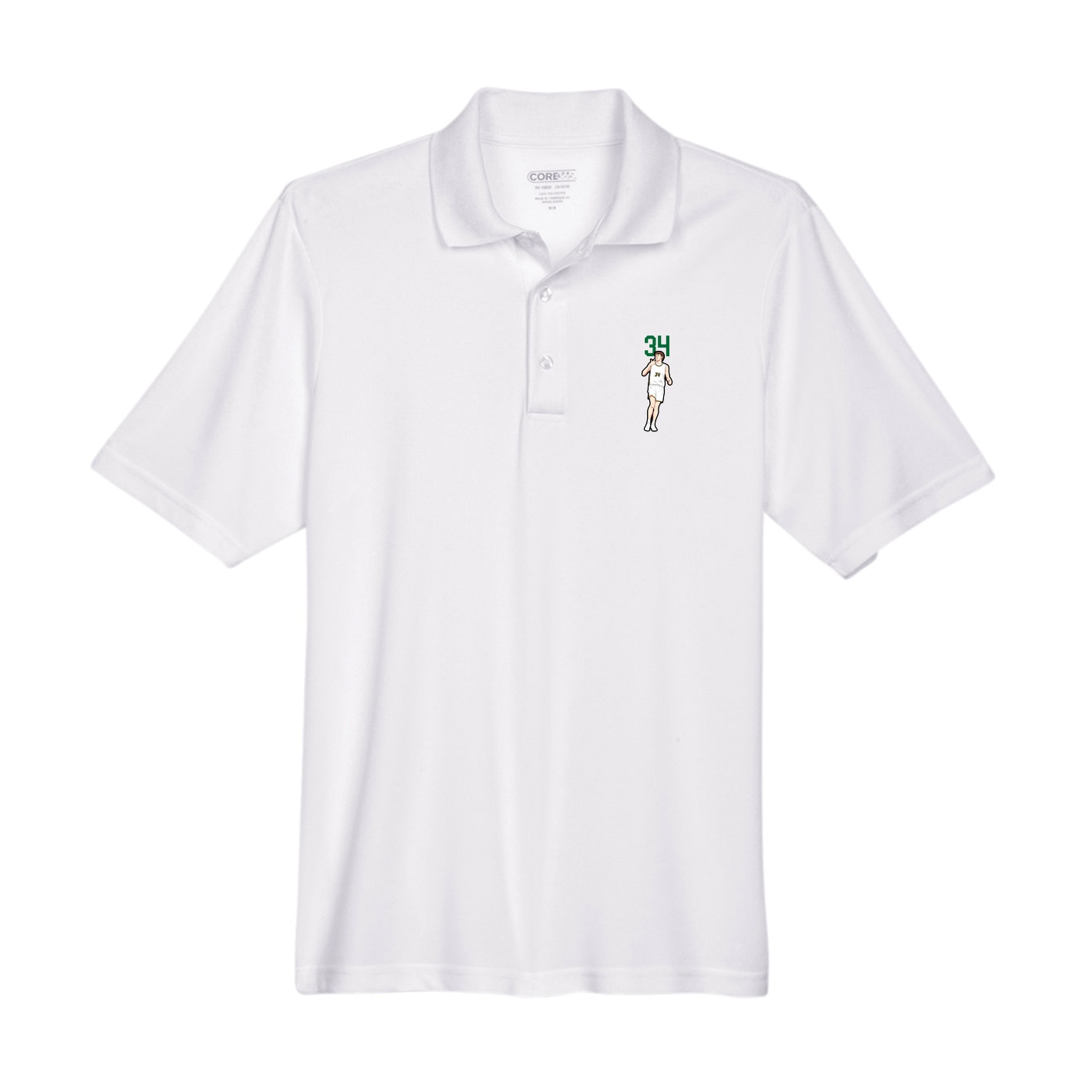 Performance Polo — Number Top in White