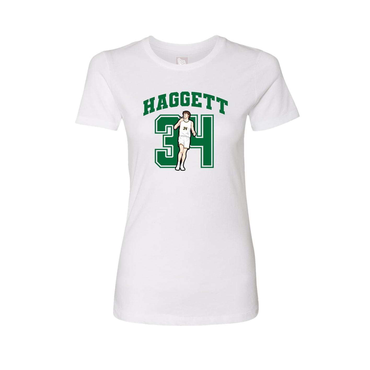 Fitted Women's Tee — Number in White