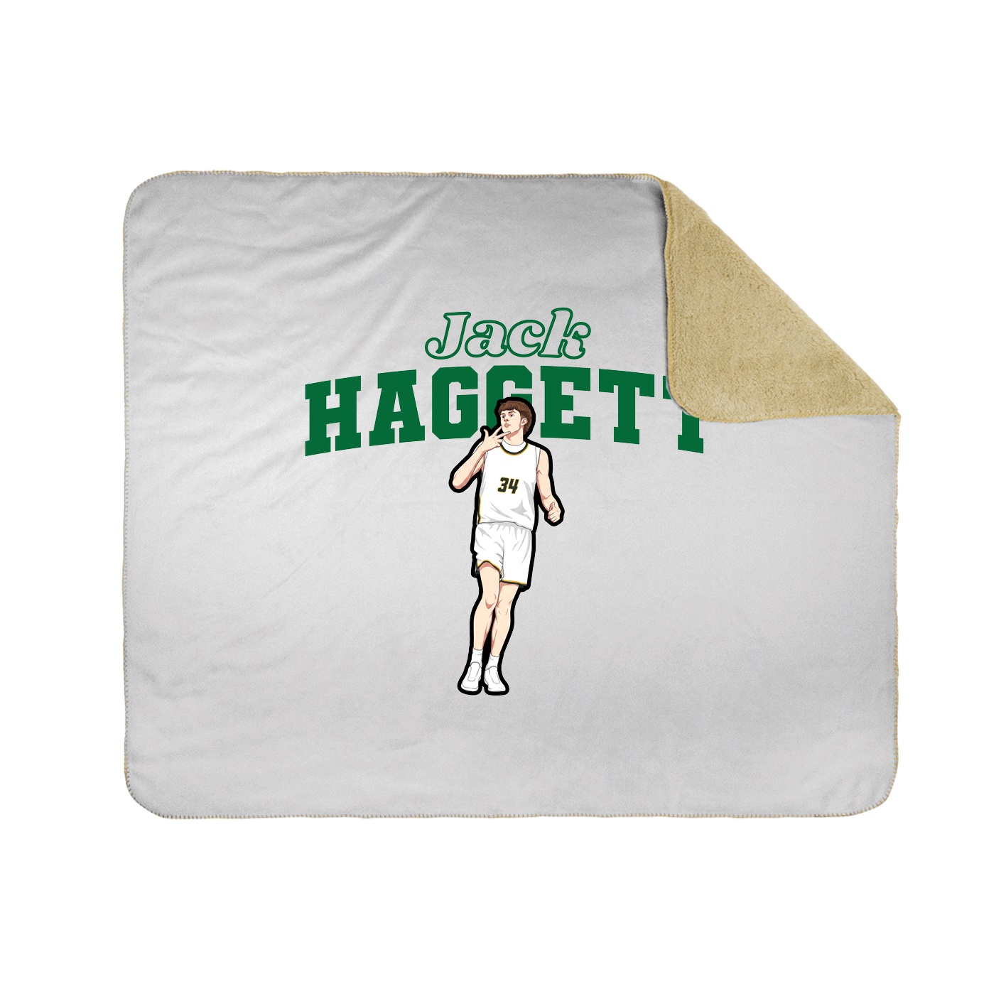 Throw Blanket — Name Arch in White