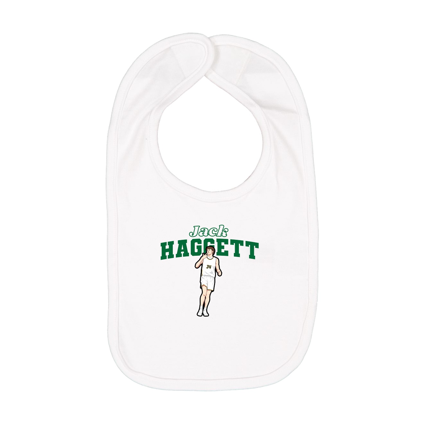 Infant Bib — Name Arch in White