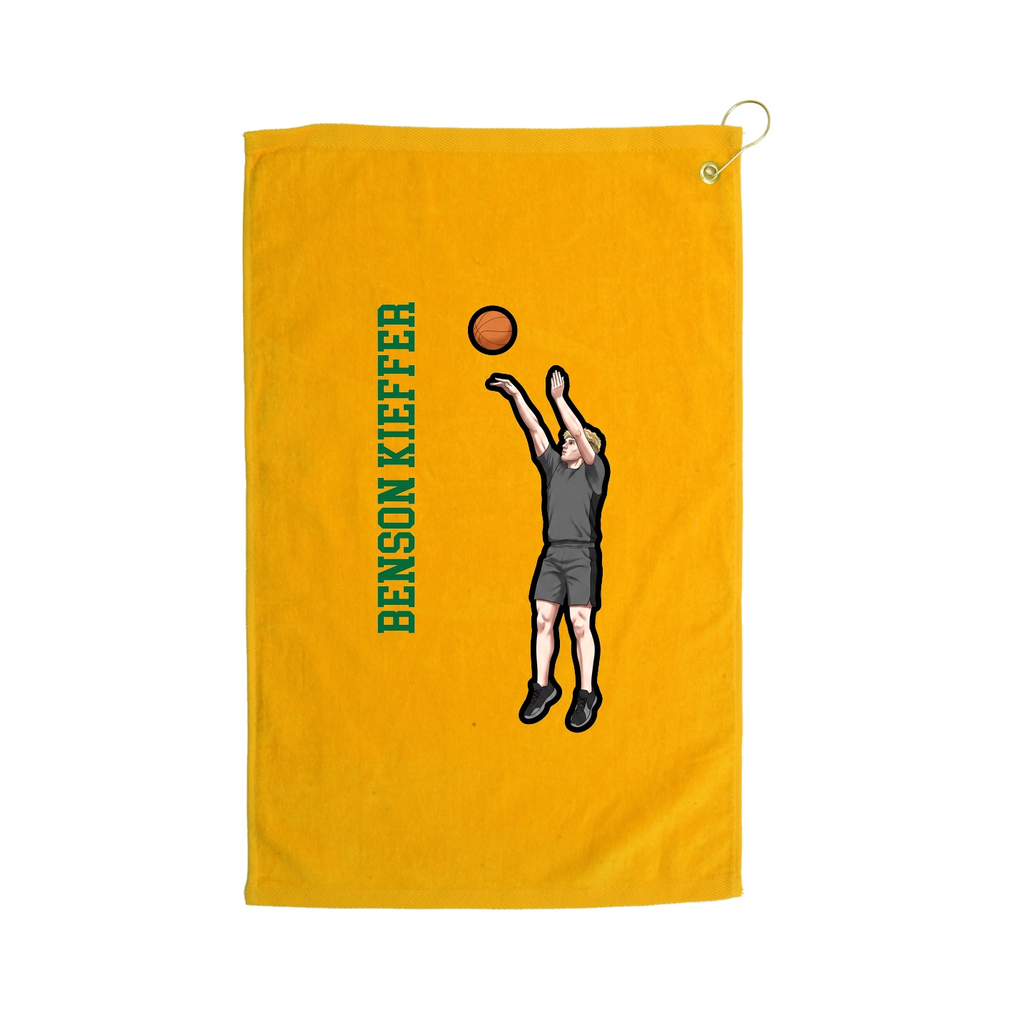 Golf Towel — Name Vertical in Gold