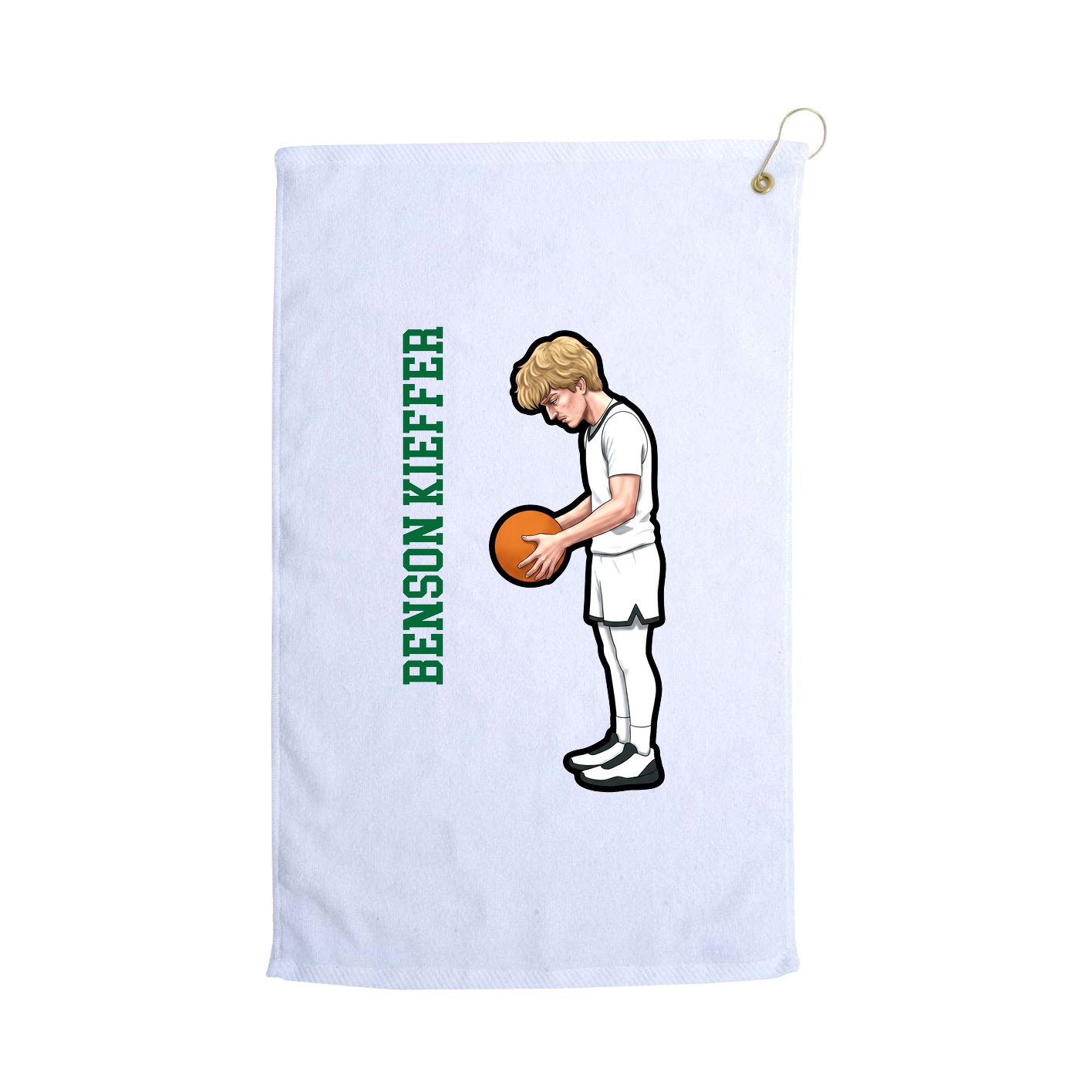 Golf Towel — Name Vertical in White