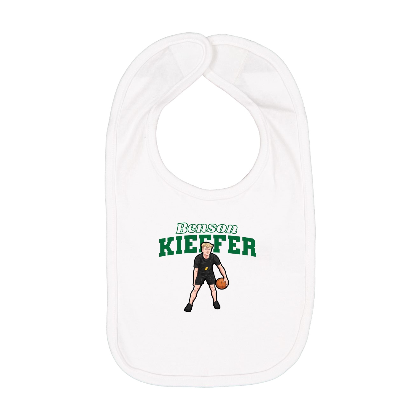 Infant Bib — Name Arch in White