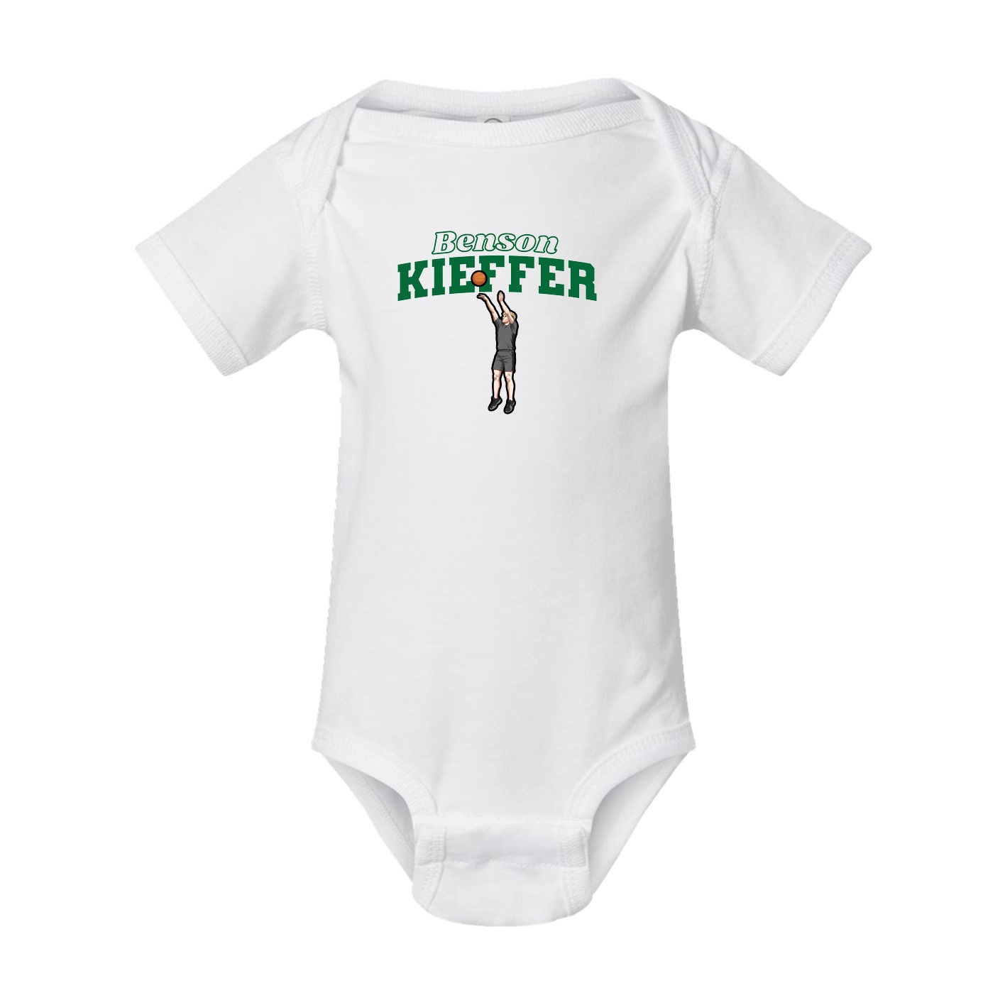 Baby Onesie — Name Arch in White