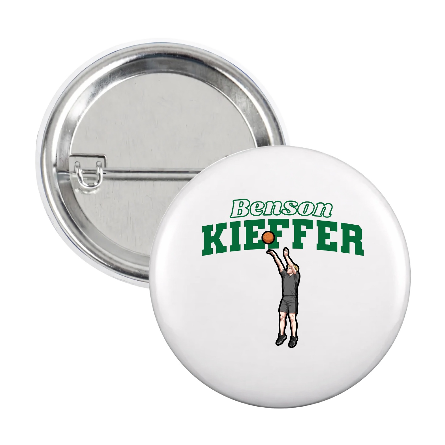 Game Day Button — Name Arch in White