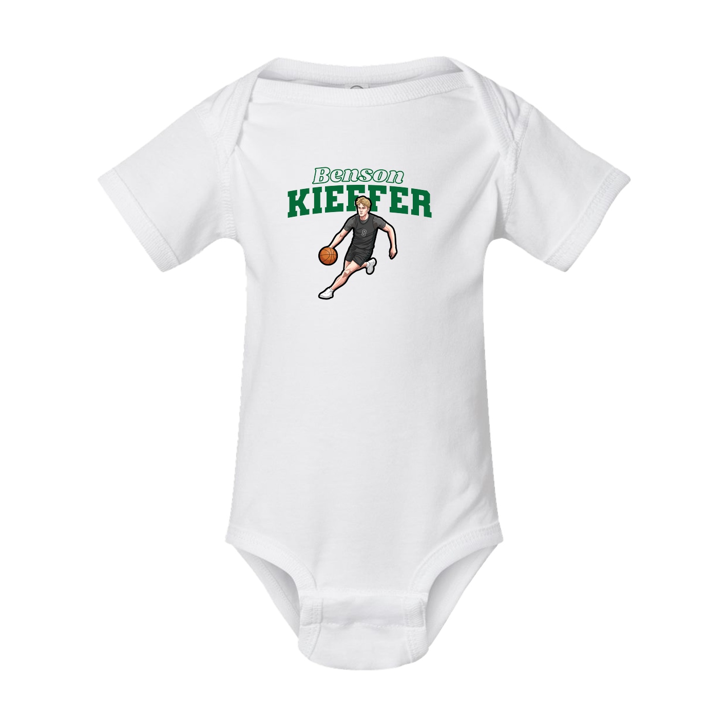 Baby Onesie — Name Arch in White