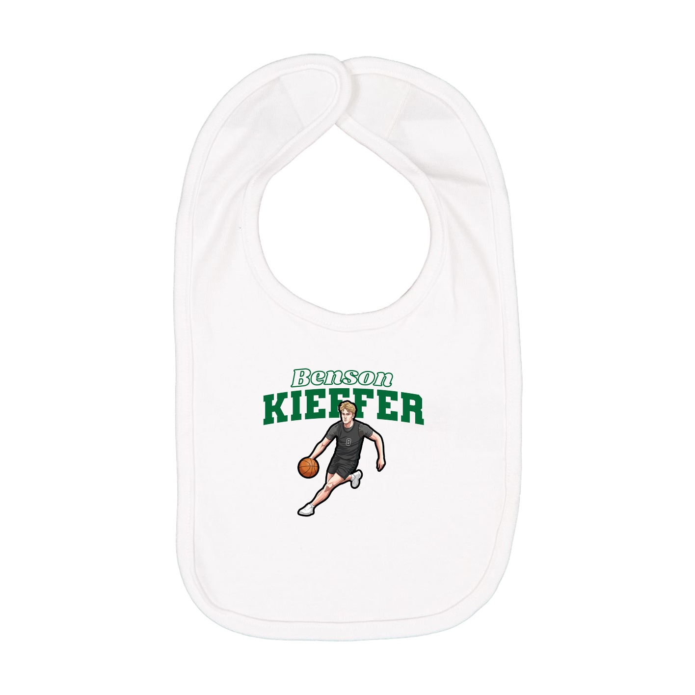 Infant Bib — Name Arch in White